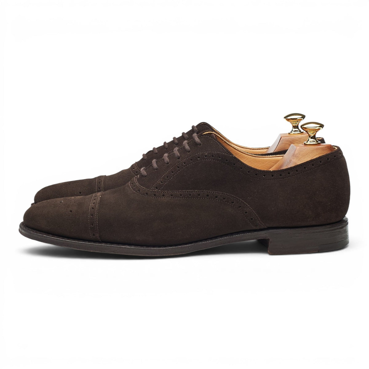 'London' Dark Brown Suede Oxford Brogues UK 9 F