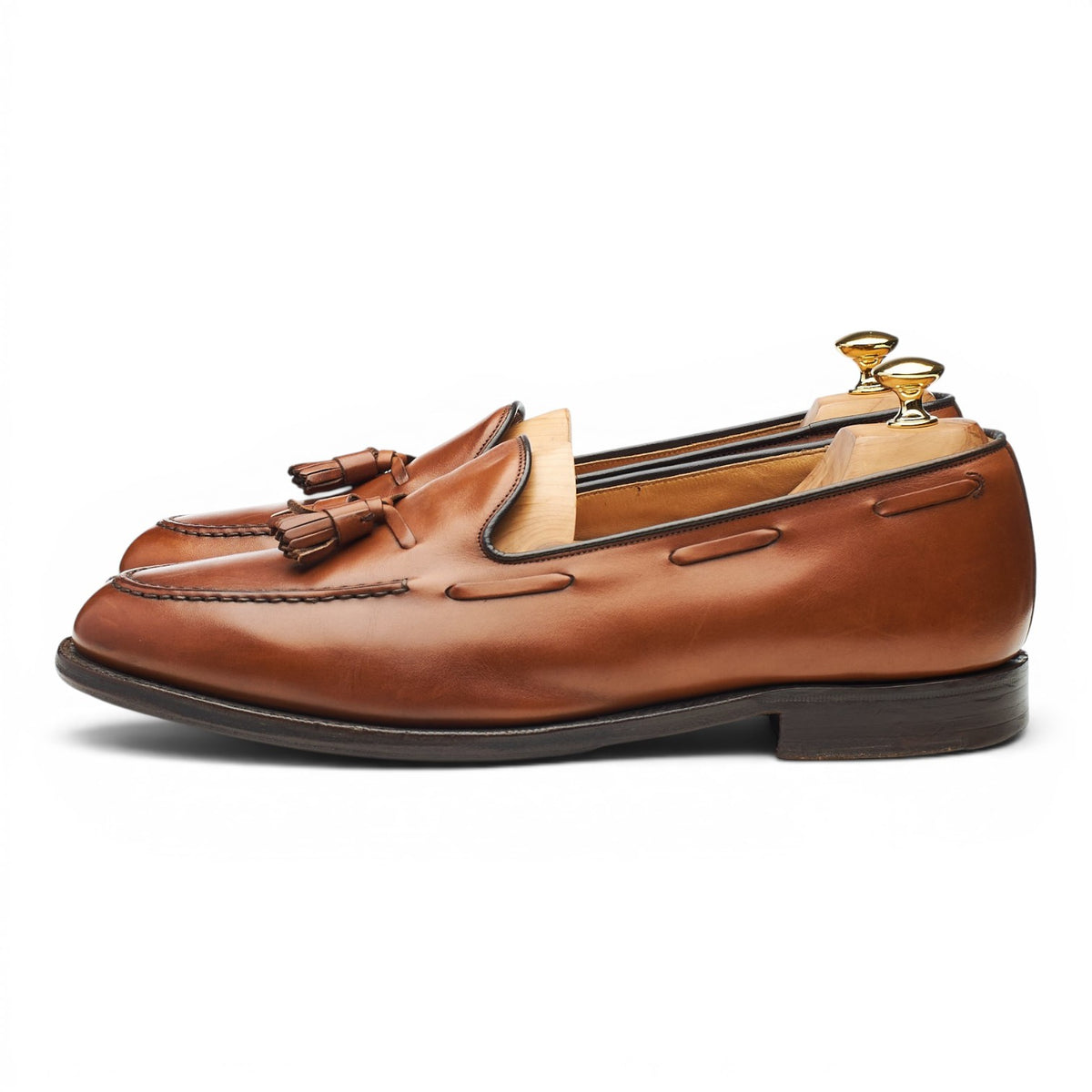 'Keats II' Tan Brown Leather Tassel Loafers UK 11 G