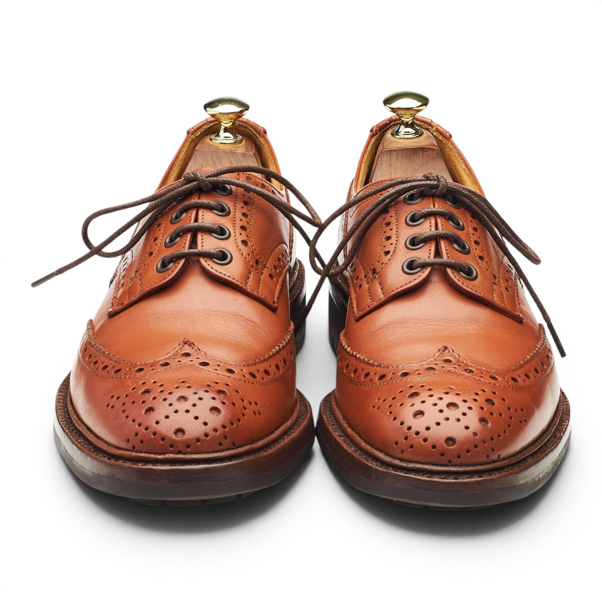 'Keswick' Tan Brown Leather Derby Brogues UK 7.5