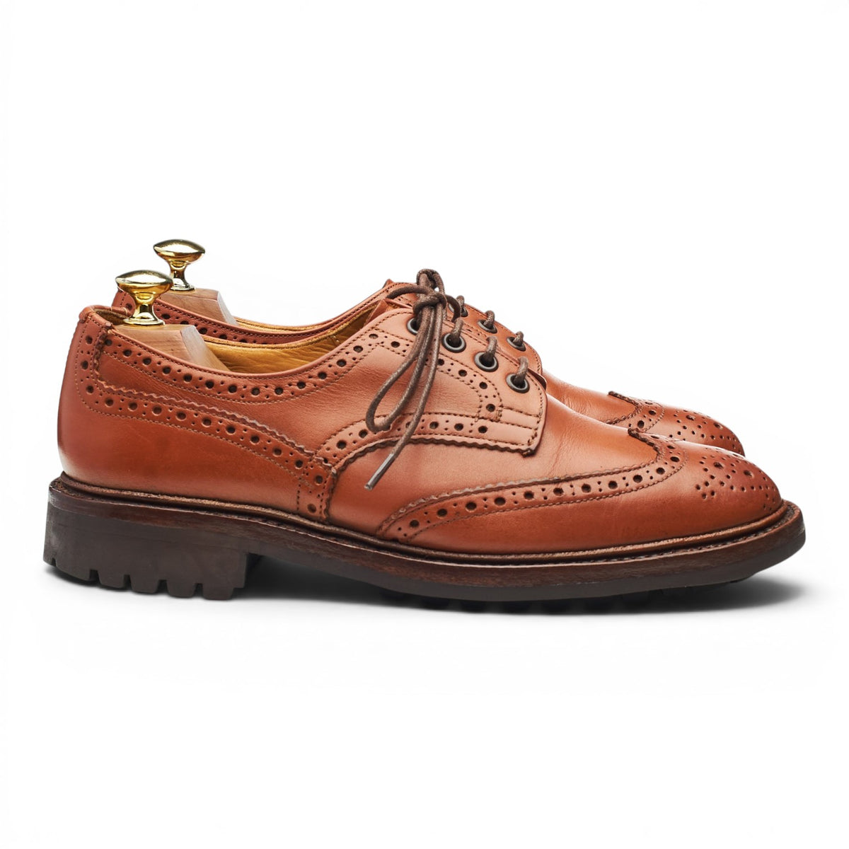 'Keswick' Tan Brown Leather Derby Brogues UK 7.5