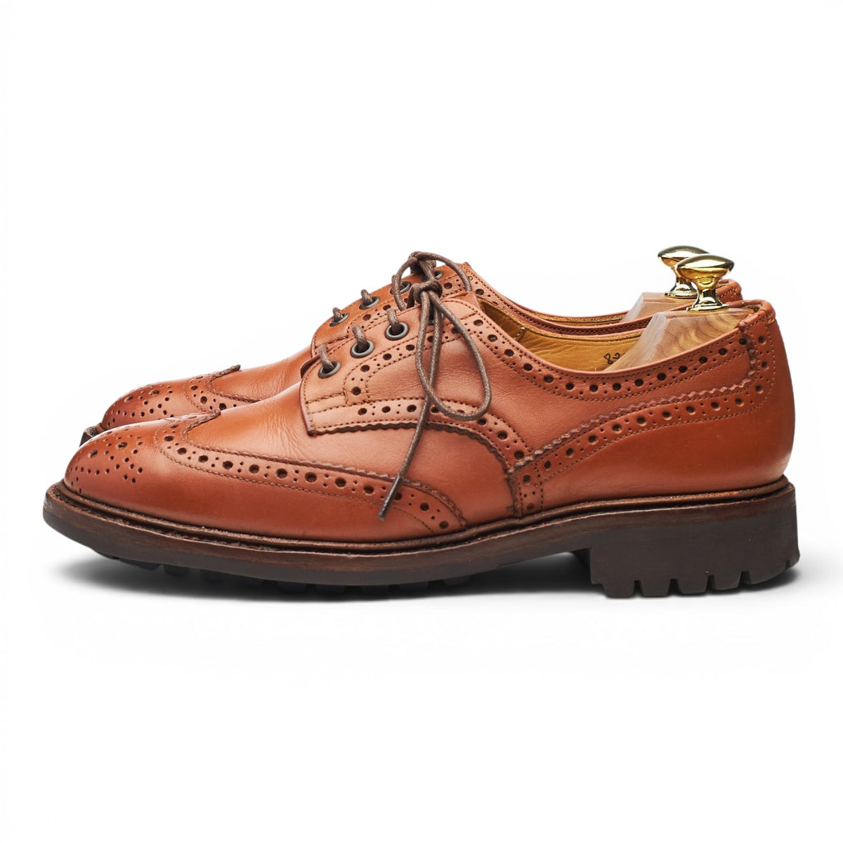 'Keswick' Tan Brown Leather Derby Brogues UK 7.5