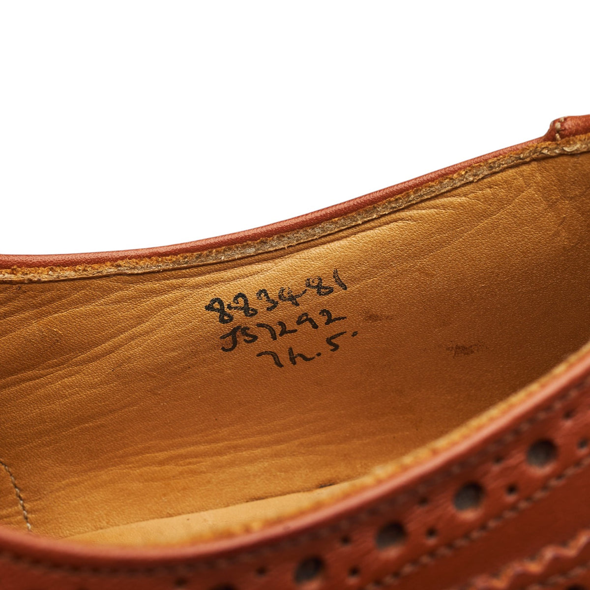 'Keswick' Tan Brown Leather Derby Brogues UK 7.5