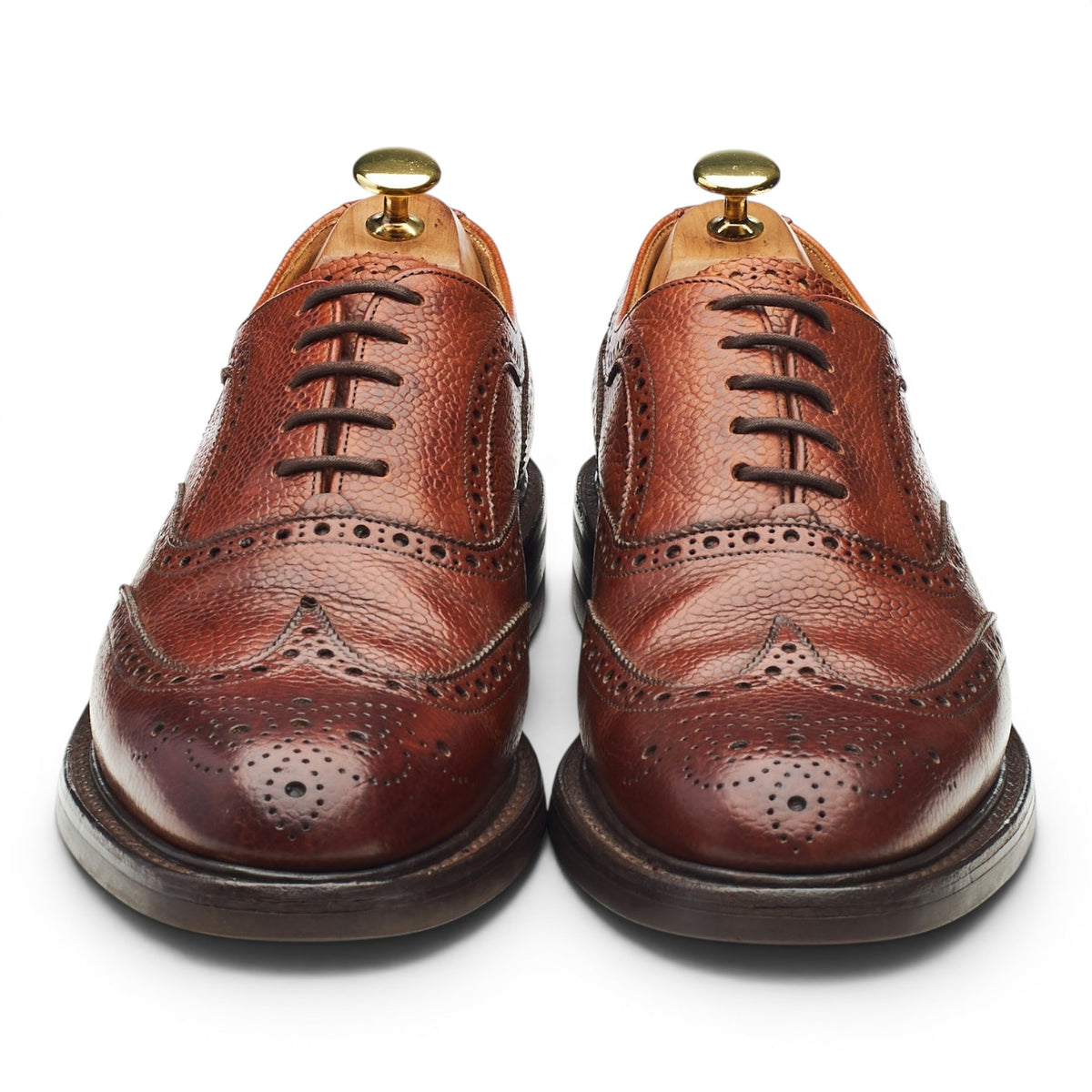 'Hythe' Tan Brown Grain Leather Oxford Brogues UK 8.5 F