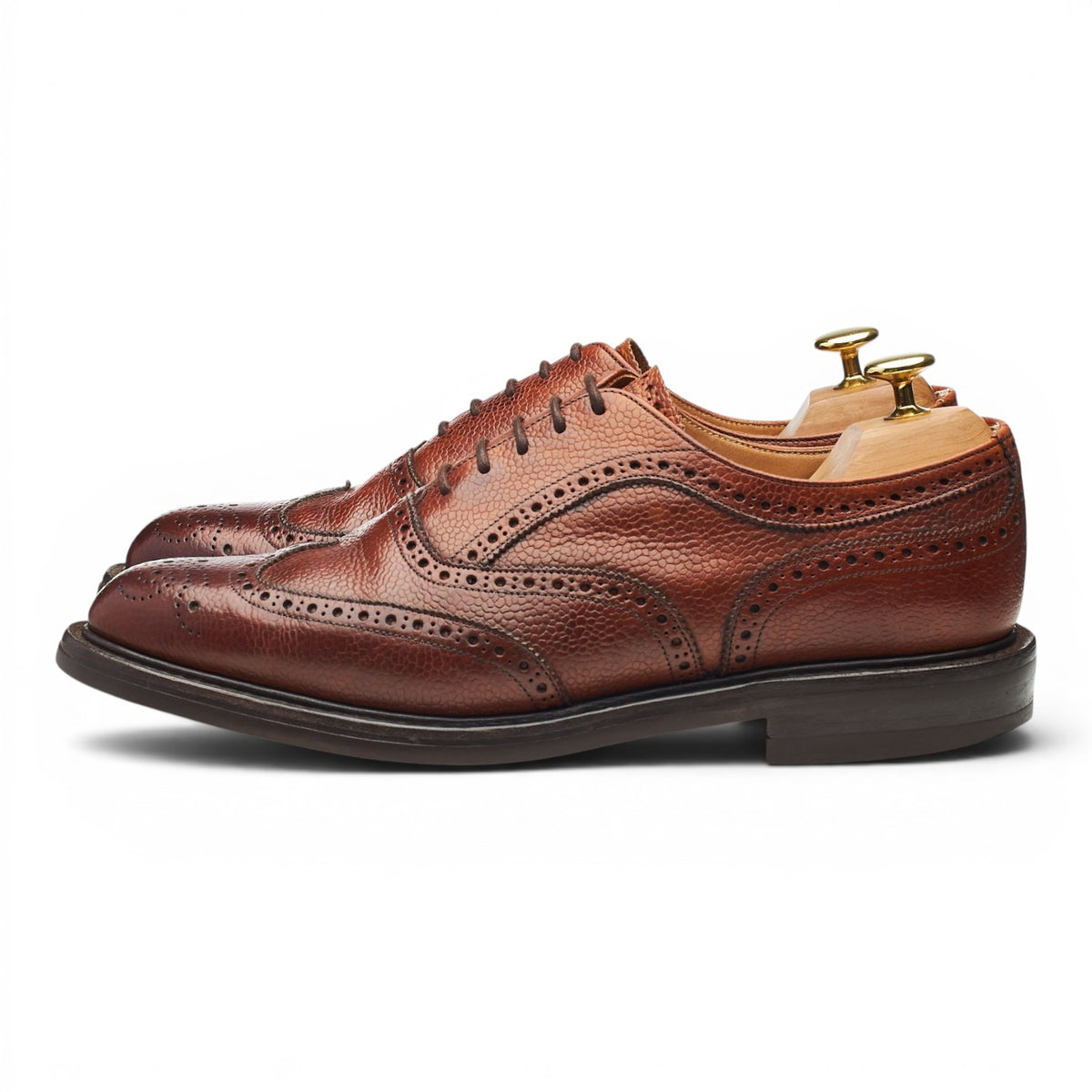 'Hythe' Tan Brown Grain Leather Oxford Brogues UK 8.5 F