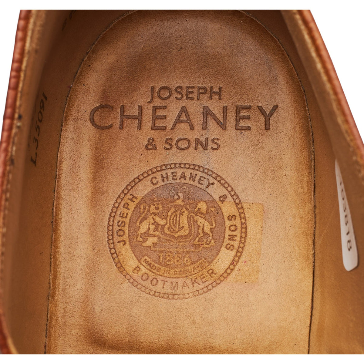 'Hythe' Tan Brown Grain Leather Oxford Brogues UK 8.5 F