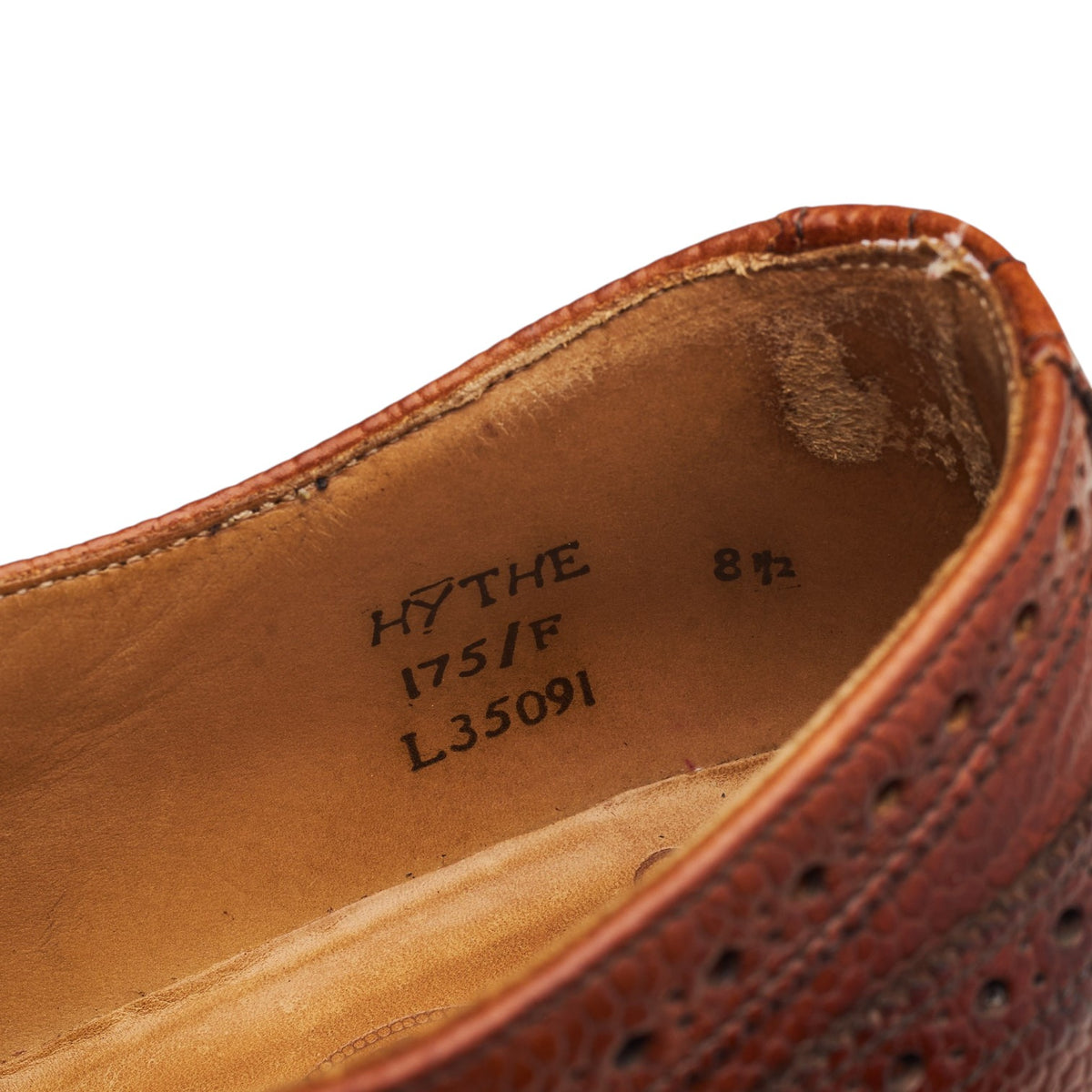 'Hythe' Tan Brown Grain Leather Oxford Brogues UK 8.5 F