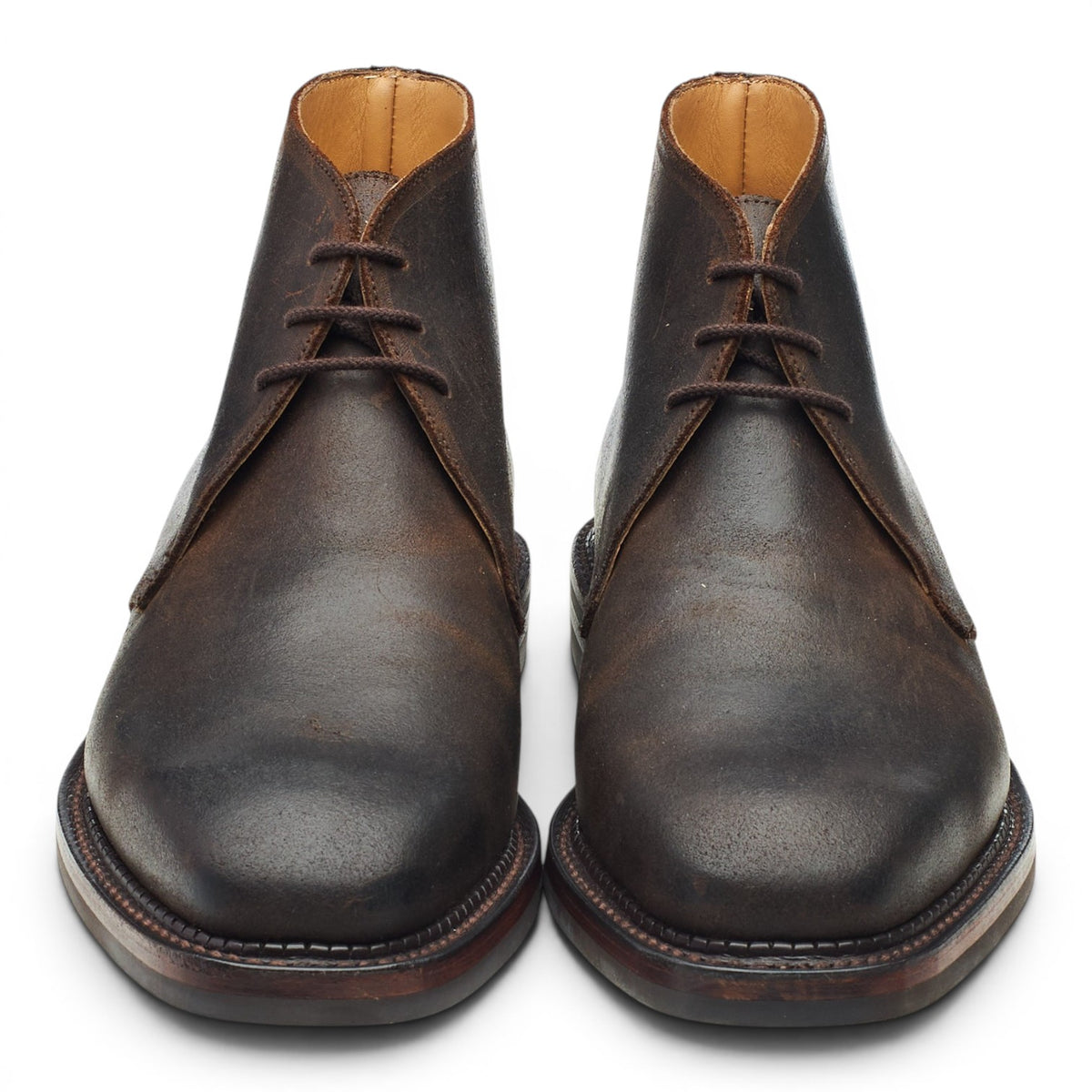 'Molton' Dark Brown Rough-Out Suede Chukka Boots UK 8 E