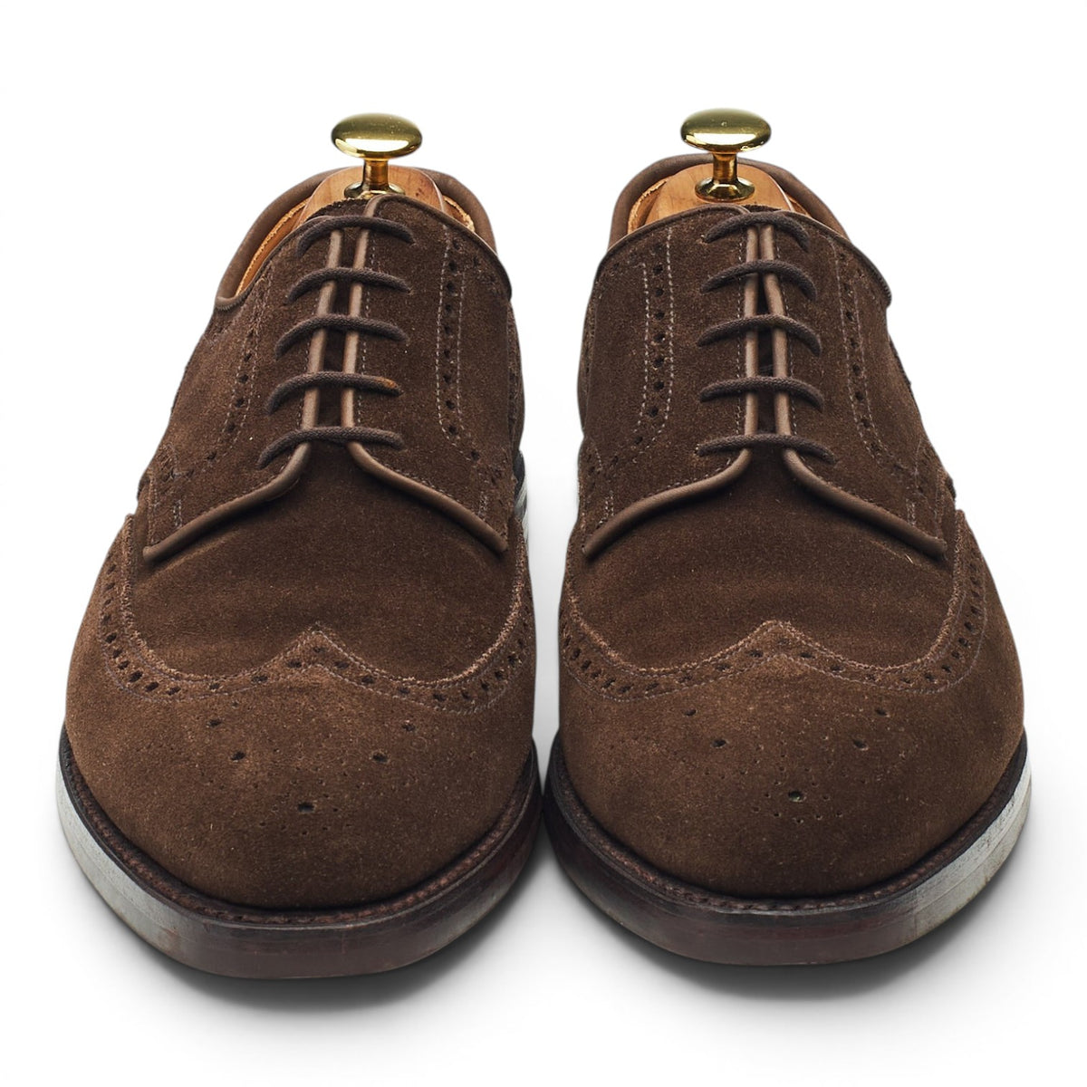 'Swansea' Dark Brown Suede Derby Brogues UK 8.5 E