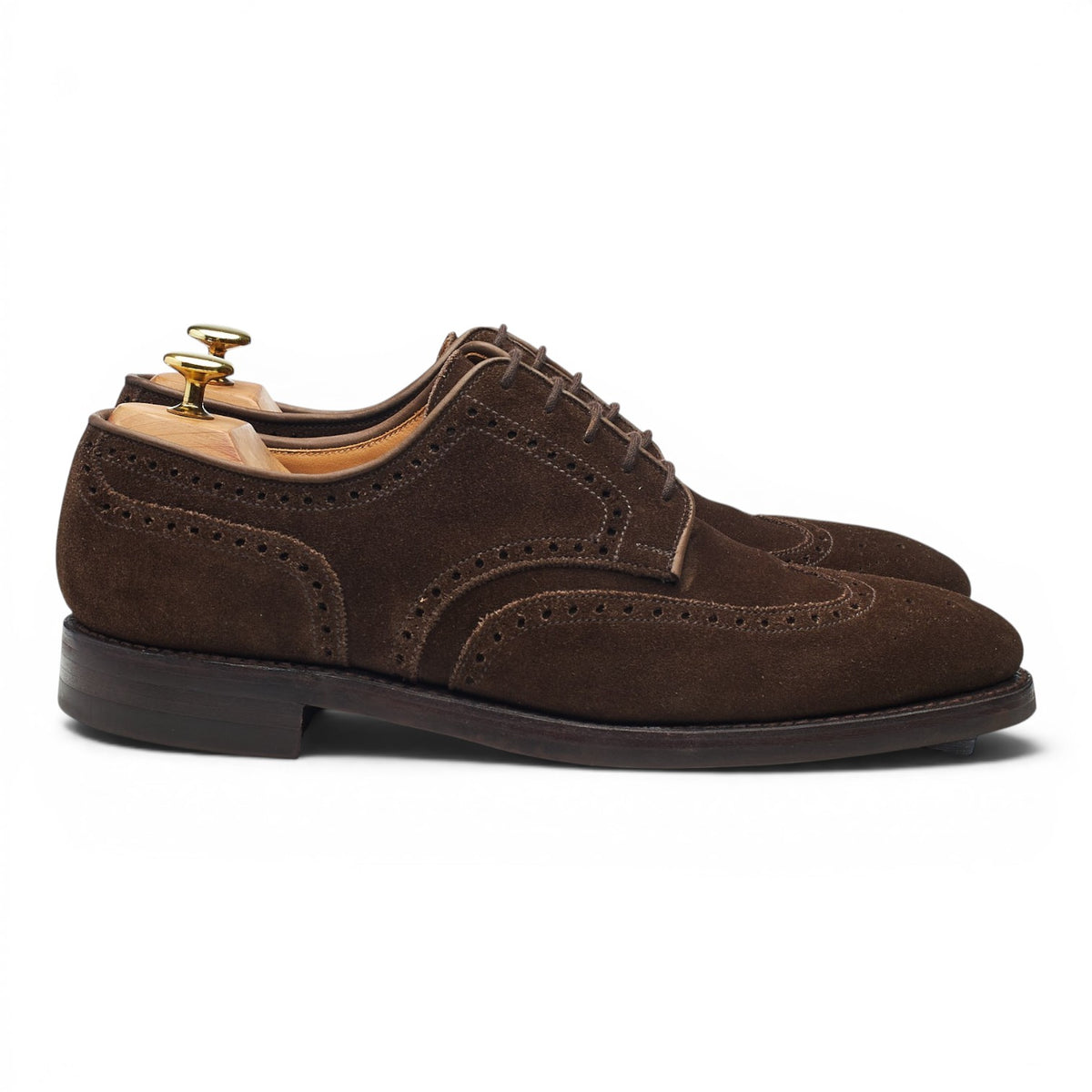 'Swansea' Dark Brown Suede Derby Brogues UK 8.5 E