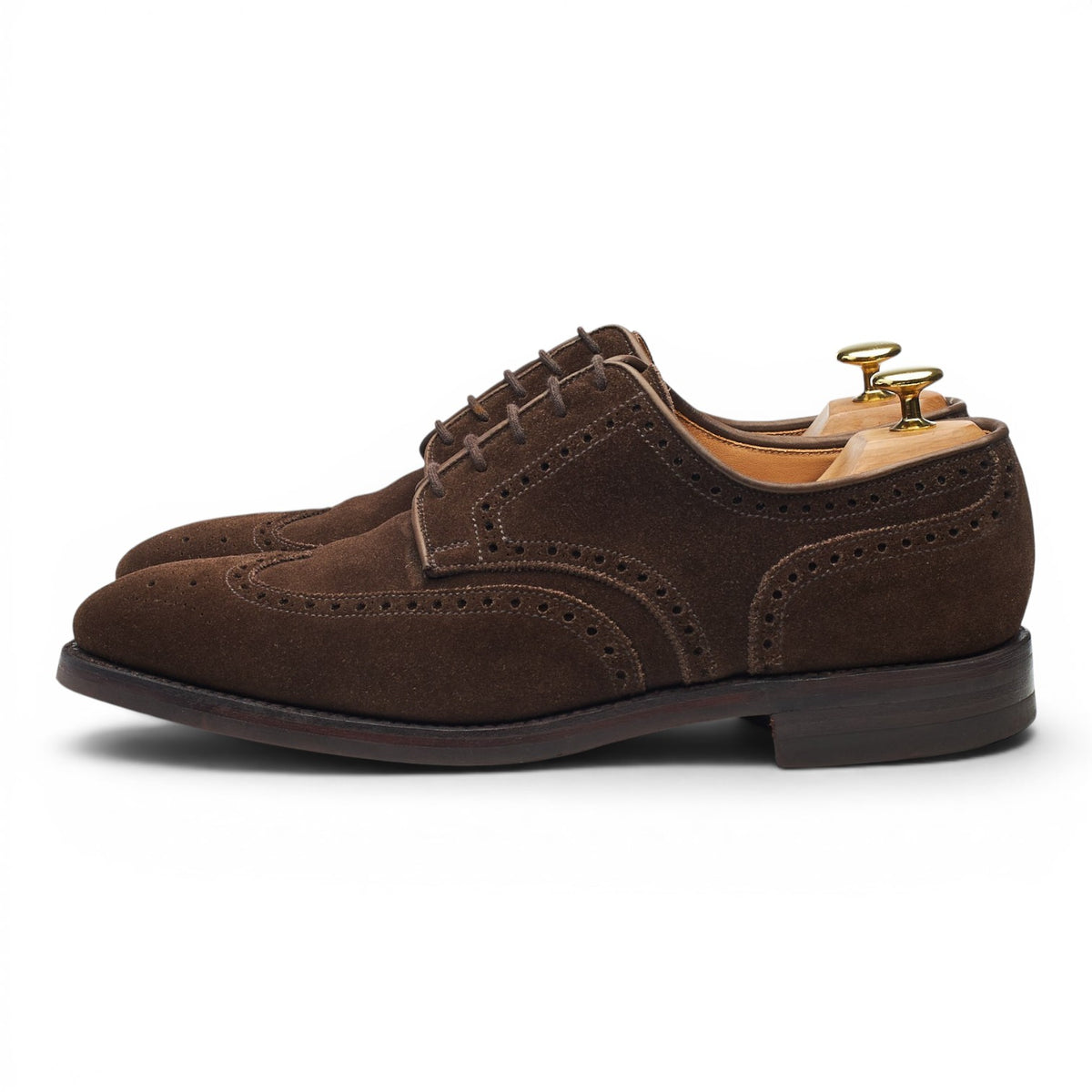 'Swansea' Dark Brown Suede Derby Brogues UK 8.5 E