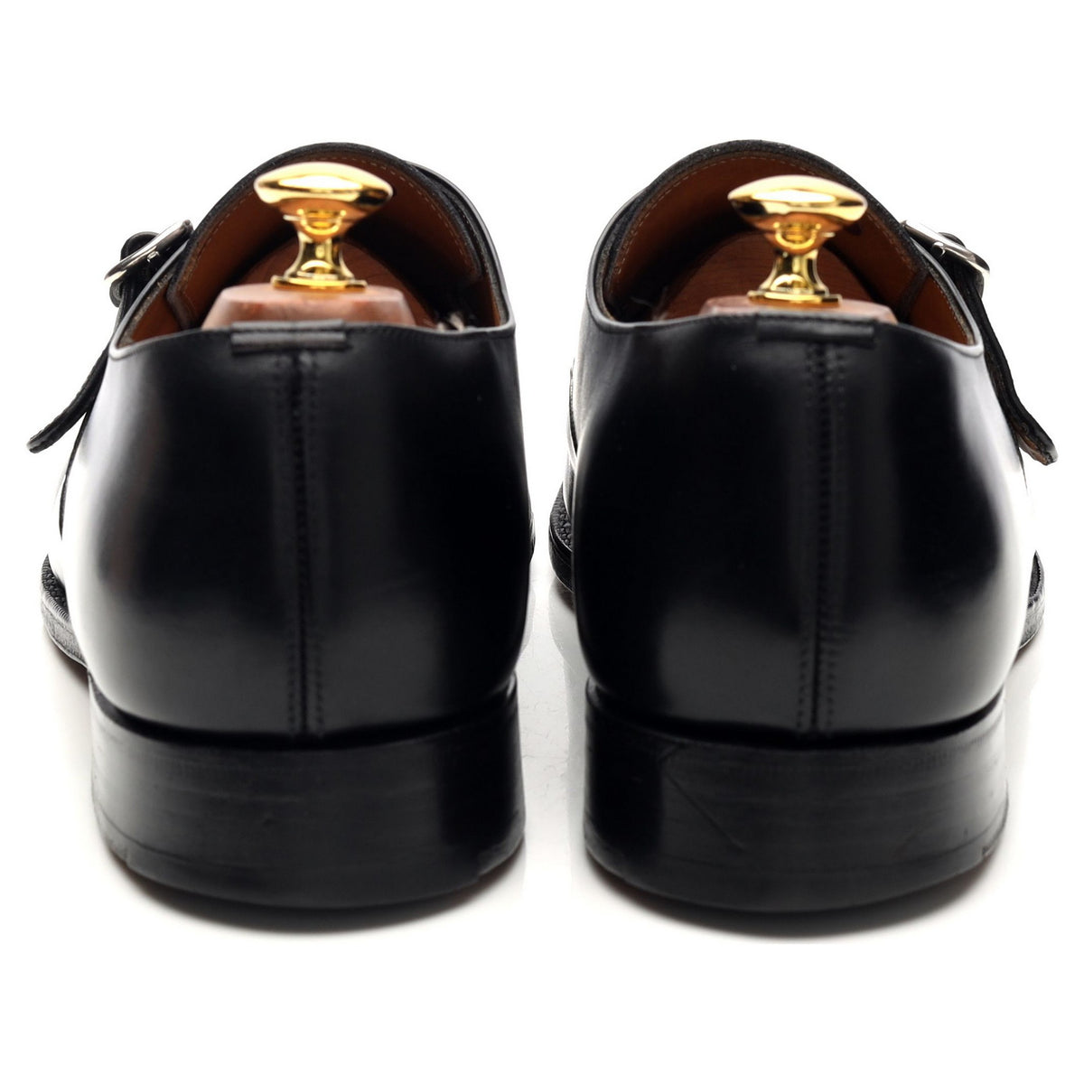 &#39;Kildwick&#39; Black Leather Apron Monk UK 10.5 G