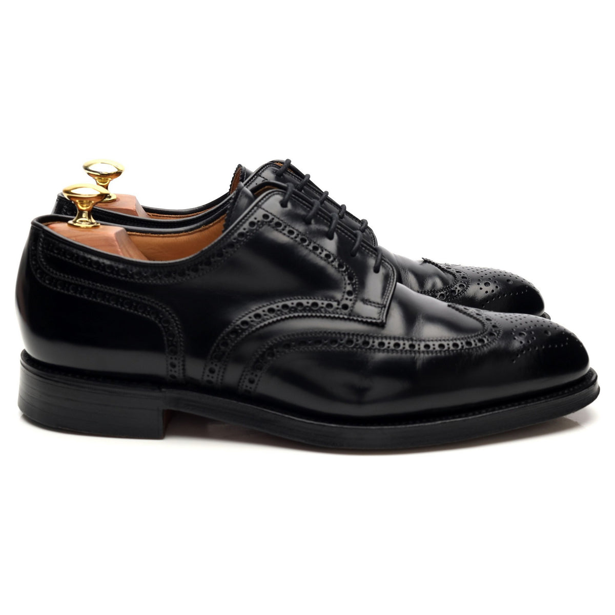 Gordon Scott &#39;Liskeaed&#39; Black Leather Derby Brogue UK 8 F