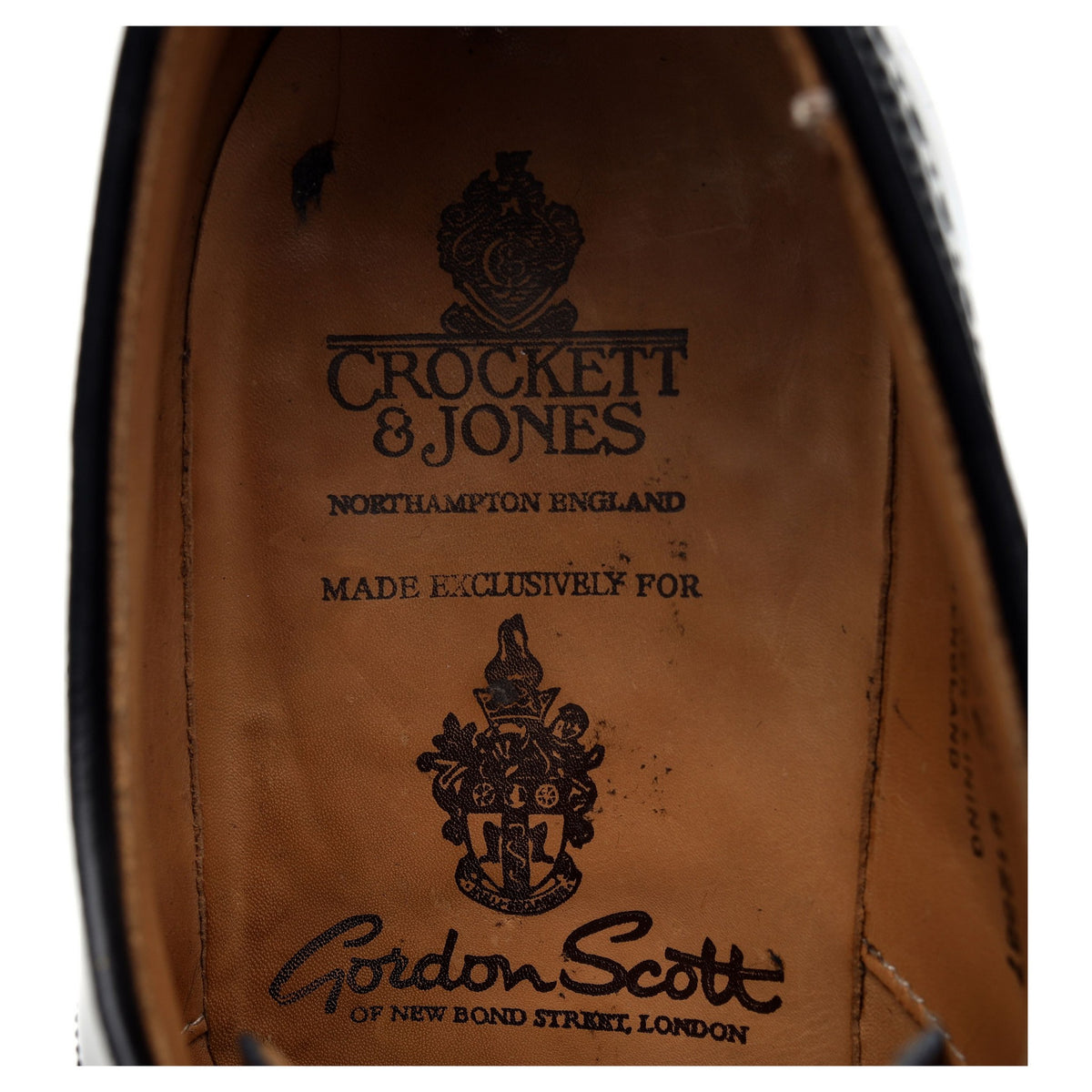 Gordon Scott &#39;Liskeaed&#39; Black Leather Derby Brogue UK 8 F