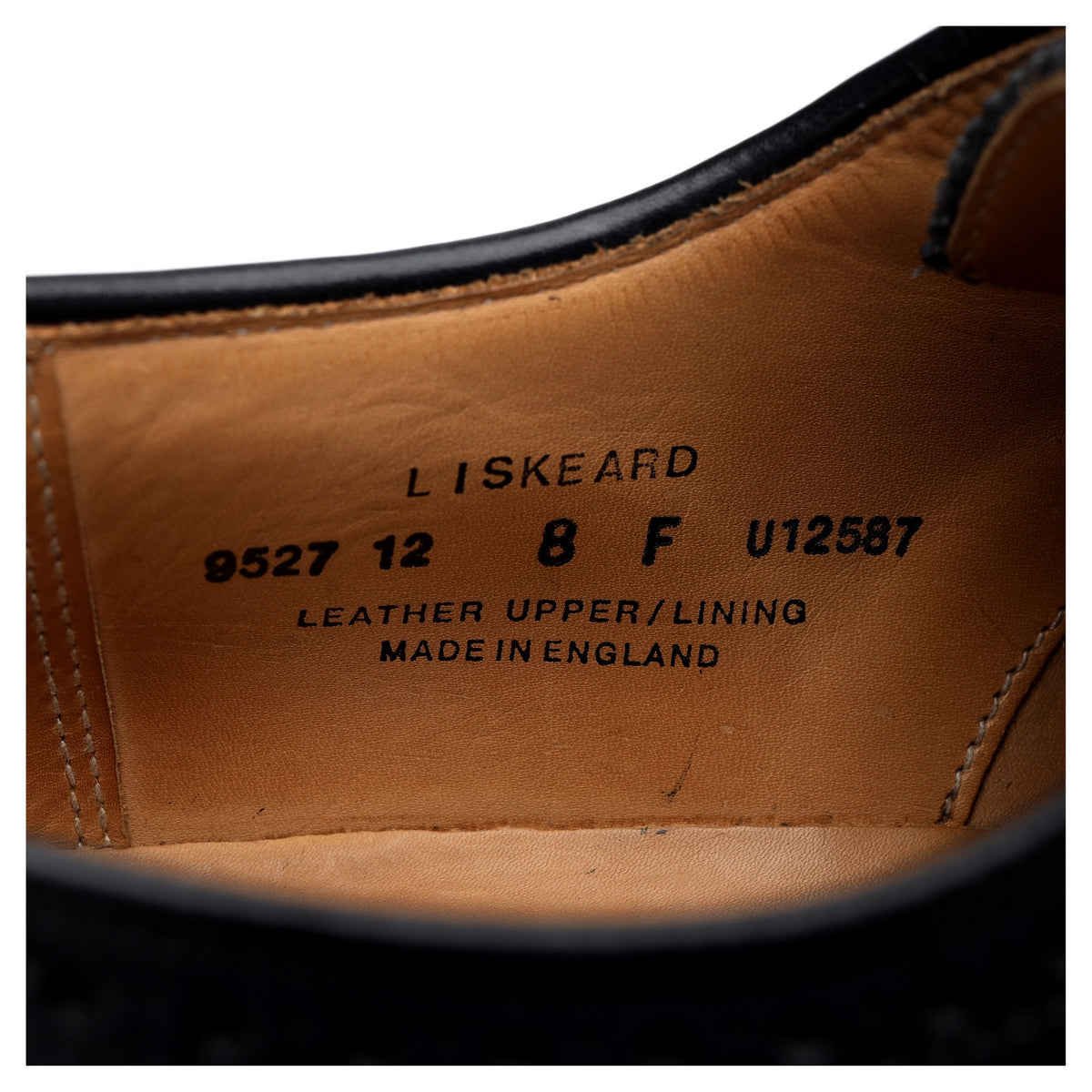 Gordon Scott &#39;Liskeaed&#39; Black Leather Derby Brogue UK 8 F