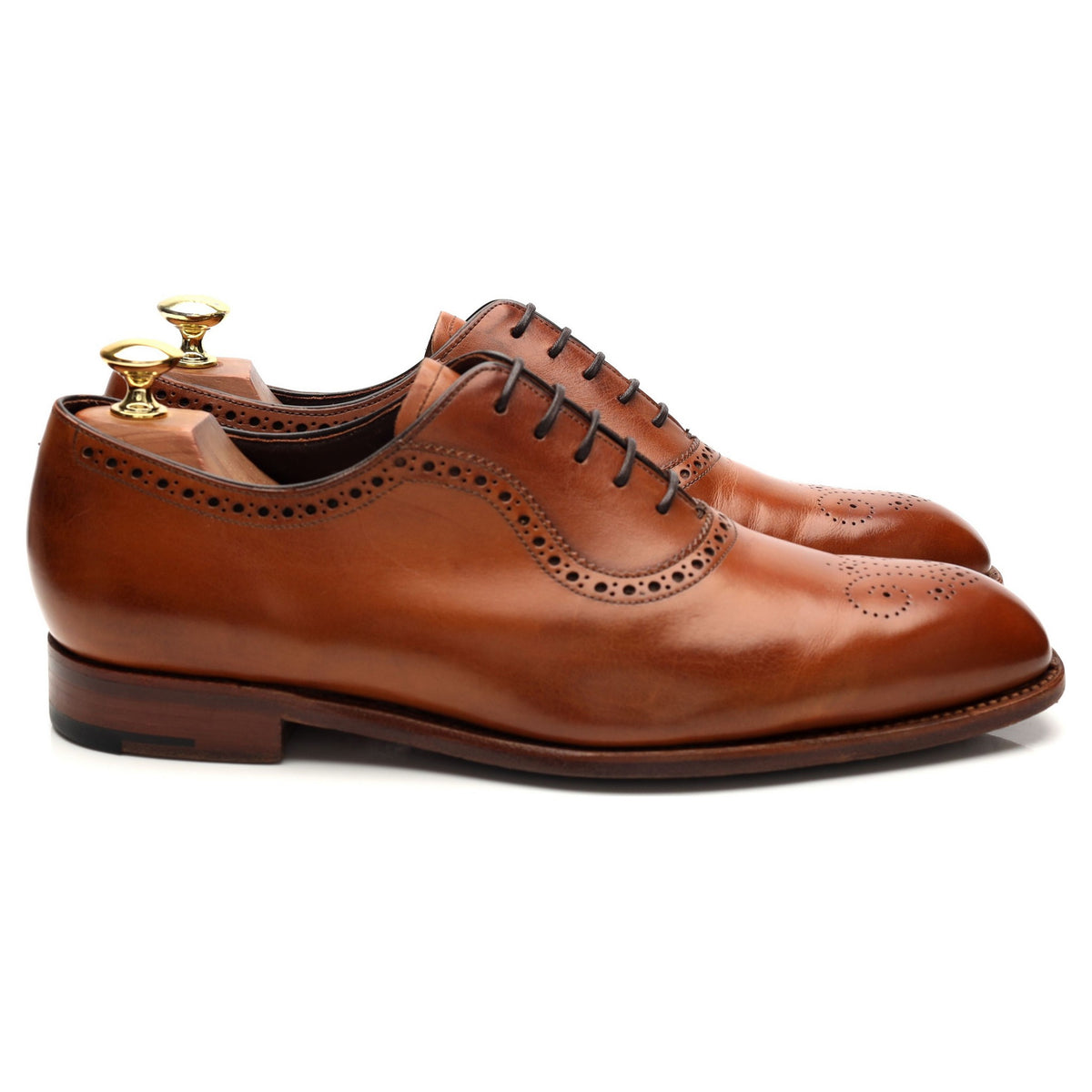 &#39;4486FW10&#39; Tan Brown Leather Oxford Brogues UK 8 FX