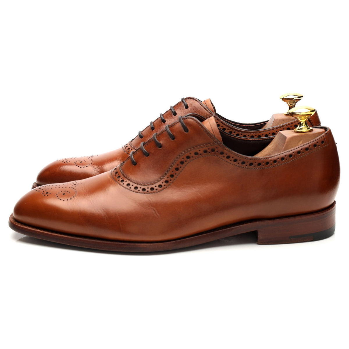 &#39;4486FW10&#39; Tan Brown Leather Oxford Brogues UK 8 FX