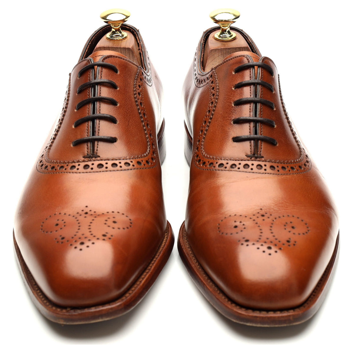 &#39;4486FW10&#39; Tan Brown Leather Oxford Brogues UK 8 FX