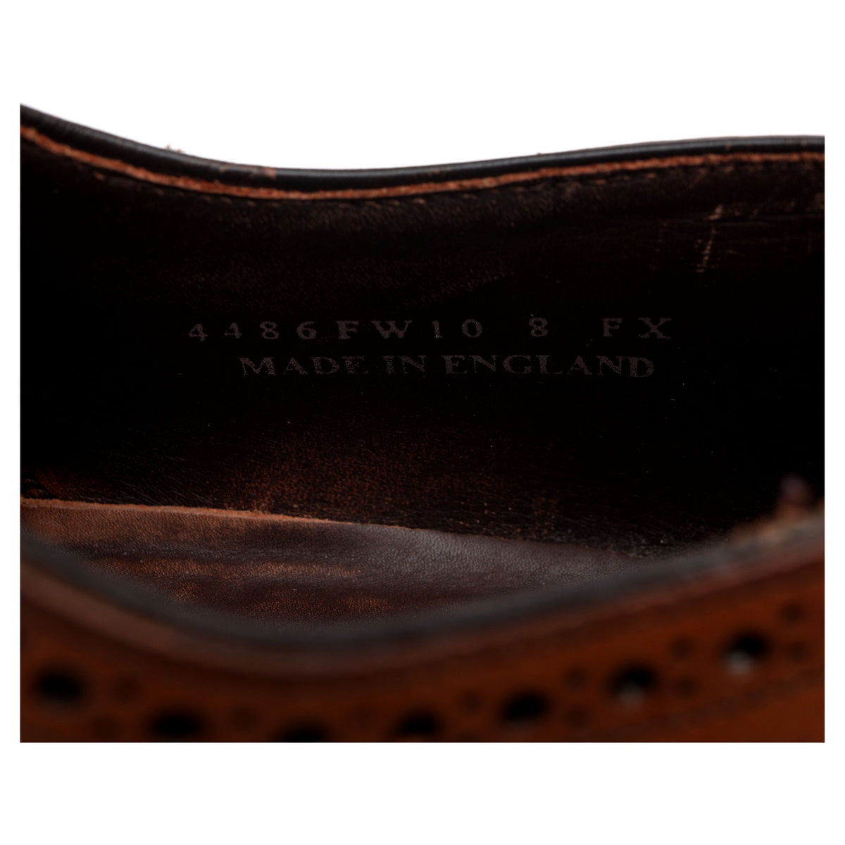 &#39;4486FW10&#39; Tan Brown Leather Oxford Brogues UK 8 FX