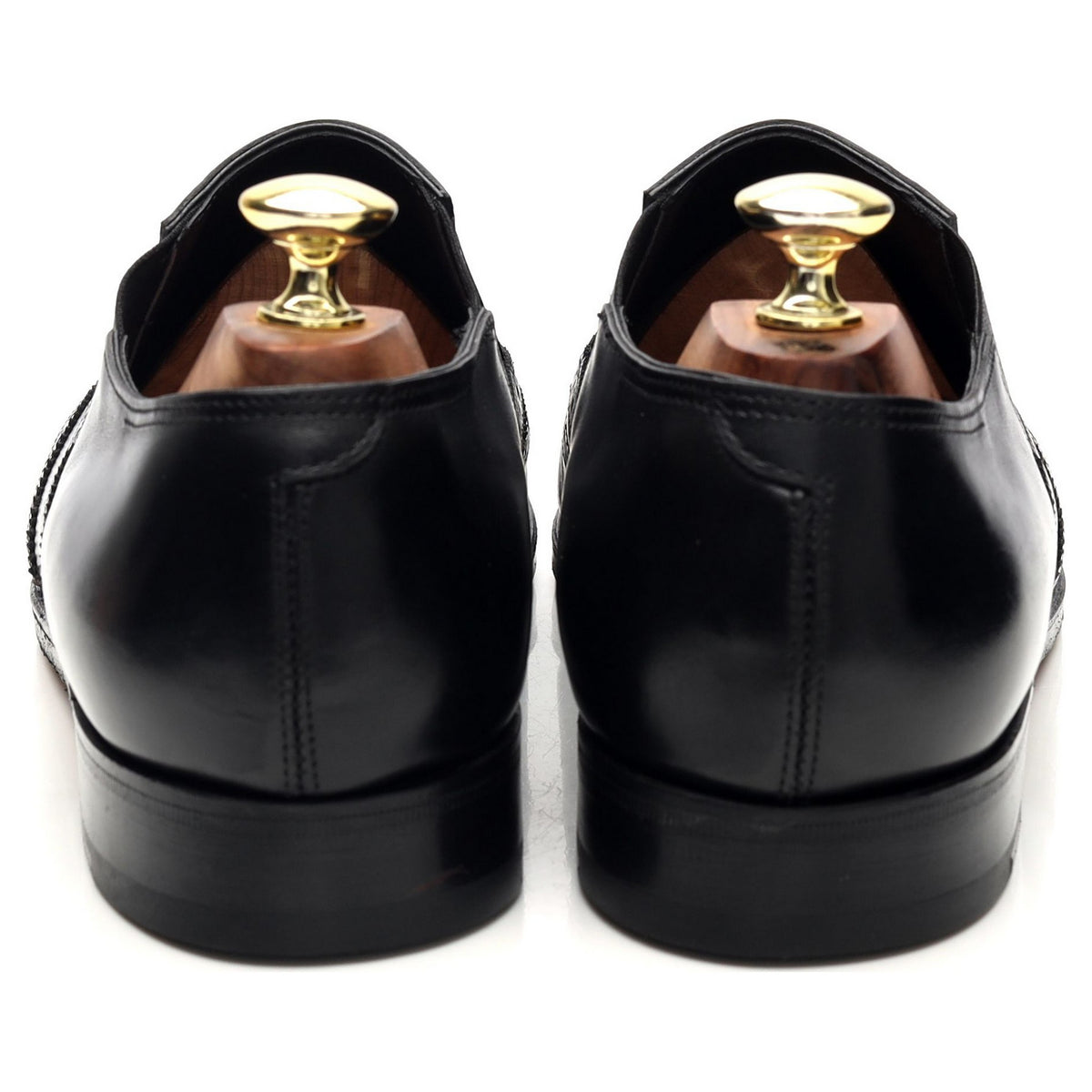 &#39;Holton&#39; Black Leather Slip On Brogues UK 7 E