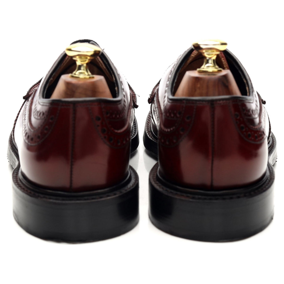 &#39;Carlton&#39; Rosewood Red Leather Derby Brogues UK 7.5 F