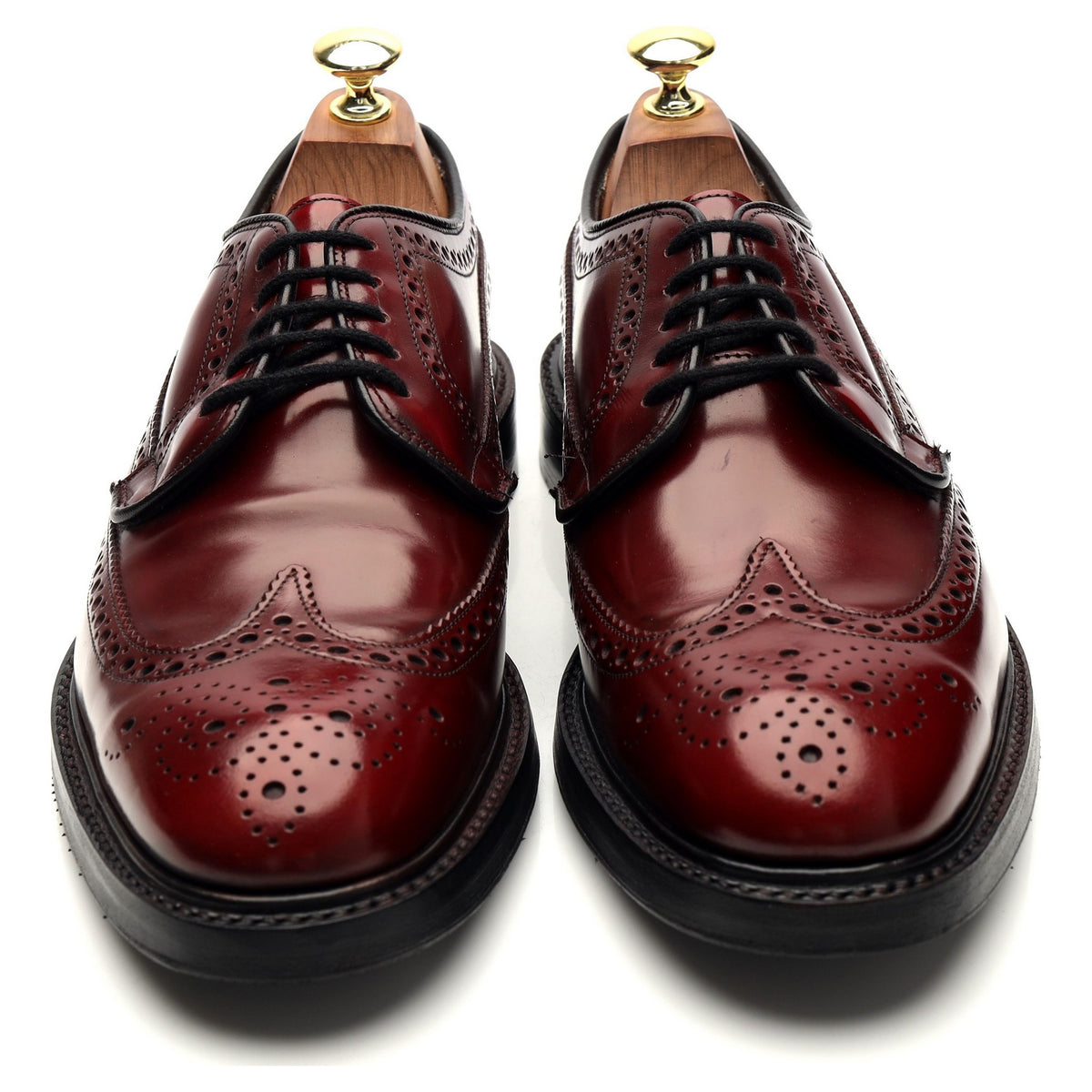&#39;Carlton&#39; Rosewood Red Leather Derby Brogues UK 7.5 F