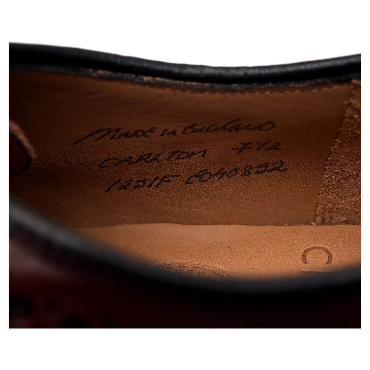 &#39;Carlton&#39; Rosewood Red Leather Derby Brogues UK 7.5 F