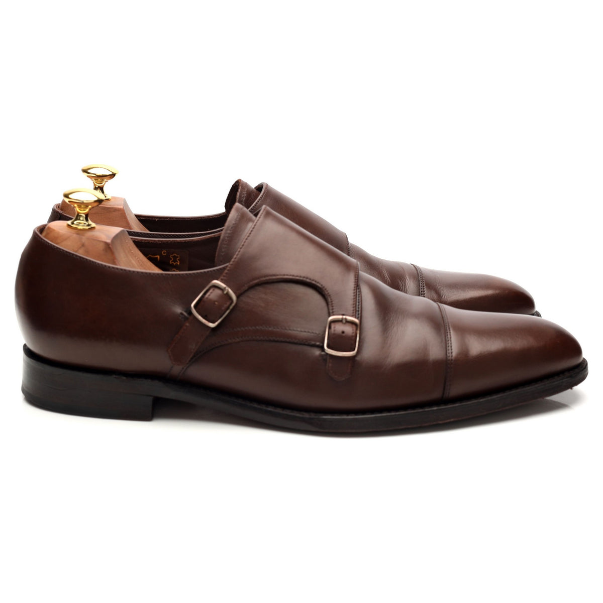 1880 Legacy &#39;Wensum&#39; Dark Brown Leather Double Monk Strap UK 10 F