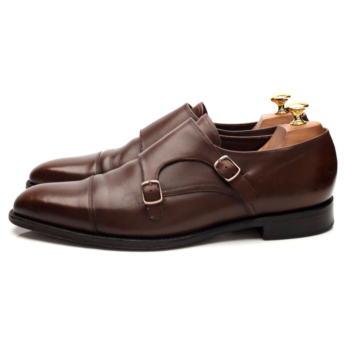 1880 Legacy &#39;Wensum&#39; Dark Brown Leather Double Monk Strap UK 10 F