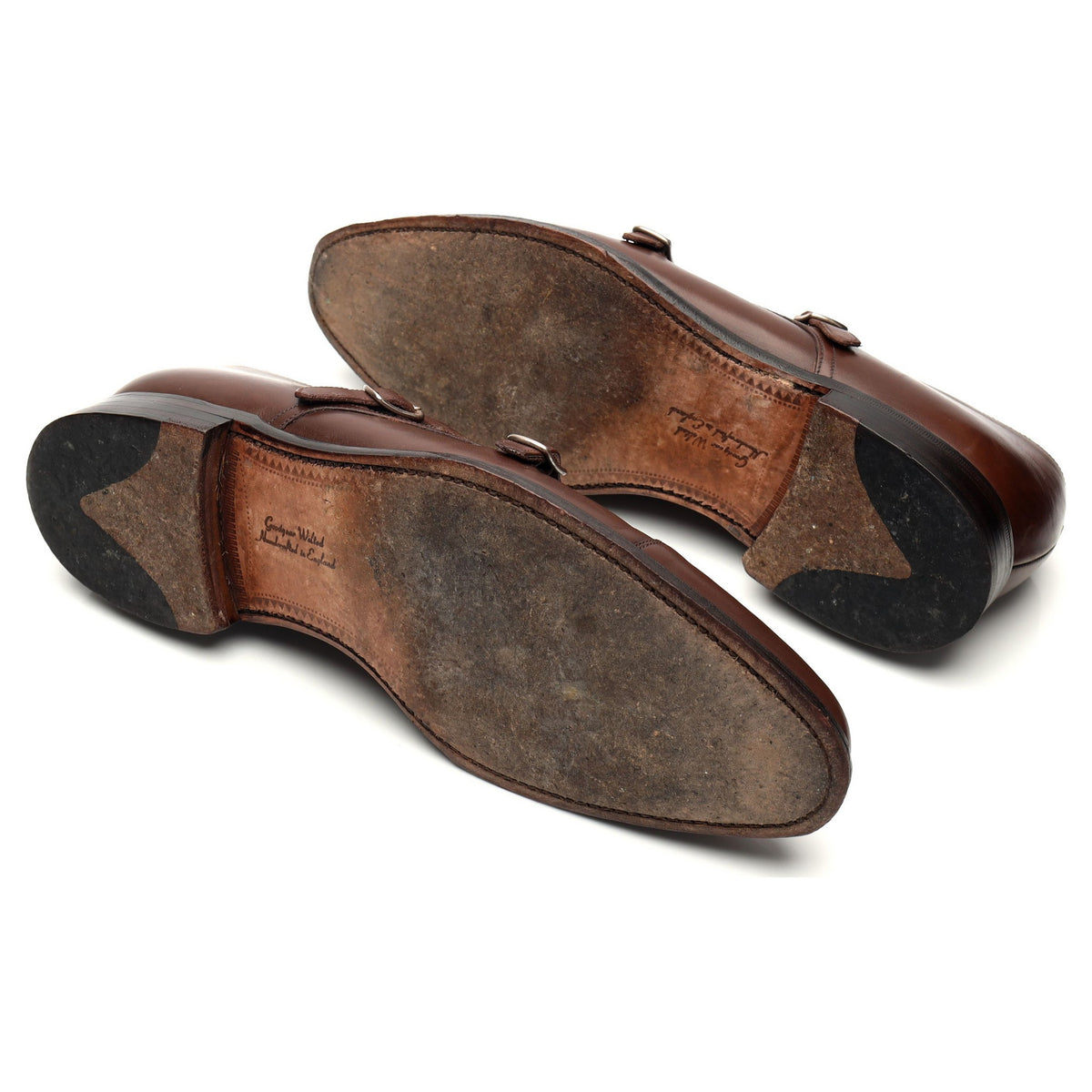 1880 Legacy &#39;Wensum&#39; Dark Brown Leather Double Monk Strap UK 10 F