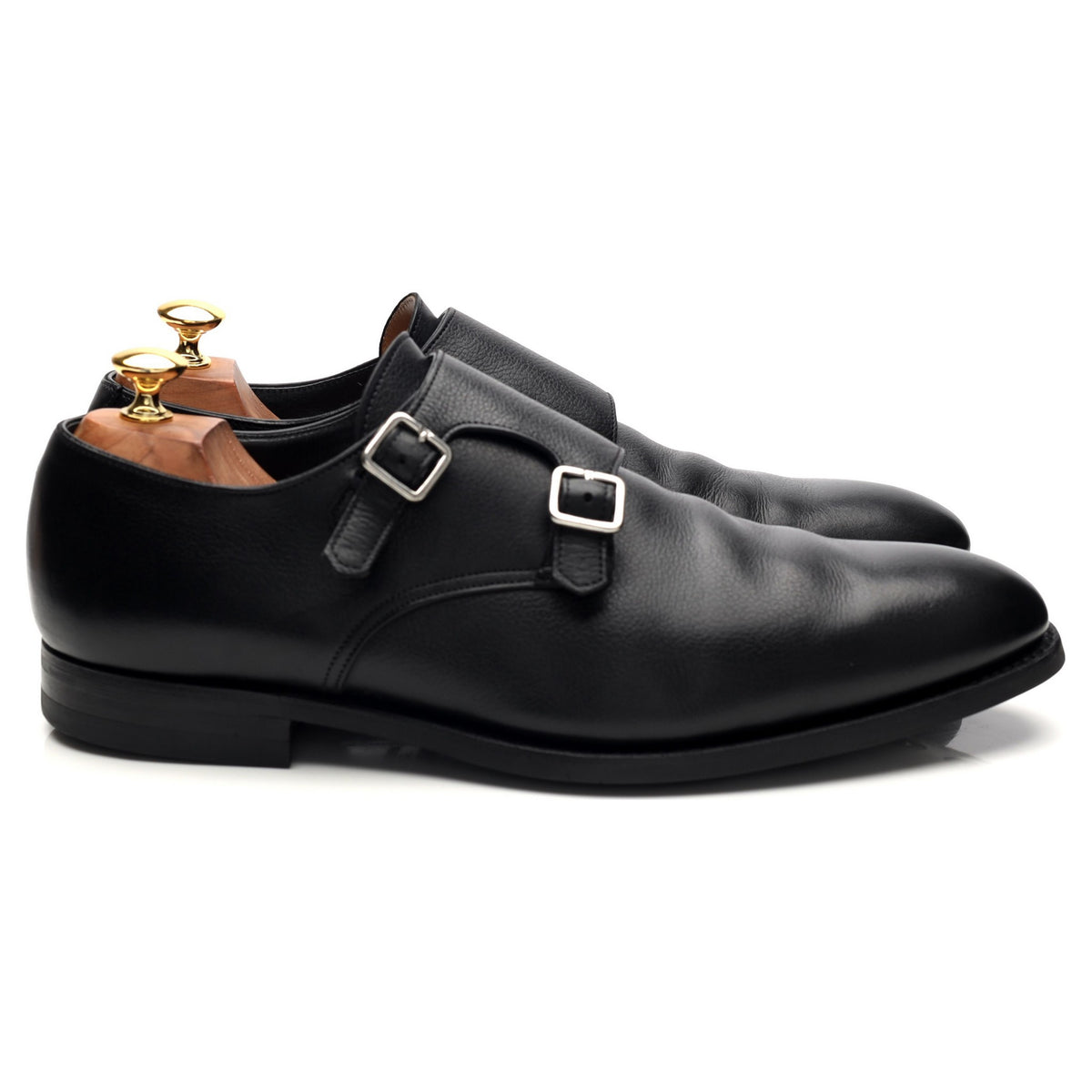 Richard James Black Grain Leather Double Monk Strap UK 10 E