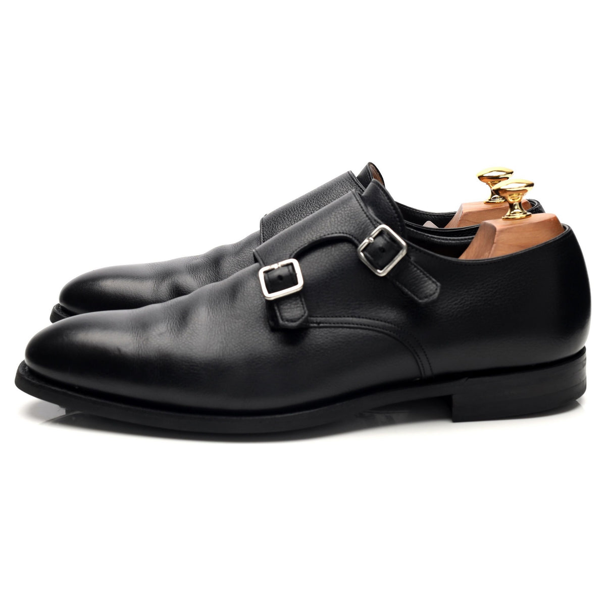 Richard James Black Grain Leather Double Monk Strap UK 10 E
