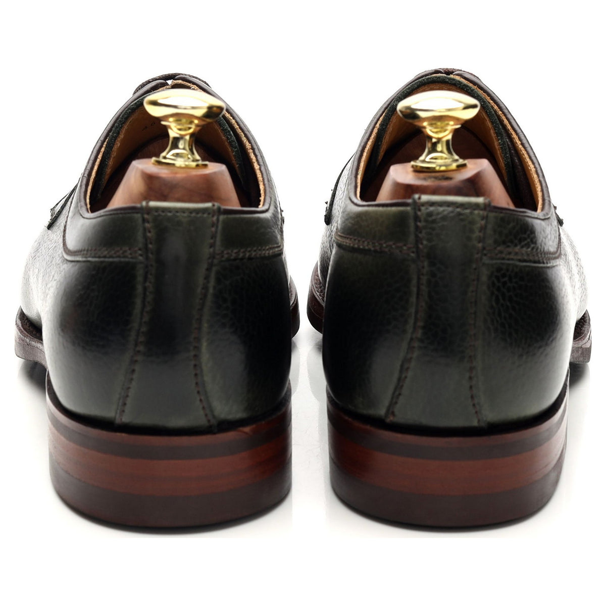 &#39;Skye&#39; Green Grain Leather Derby UK 7.5 F