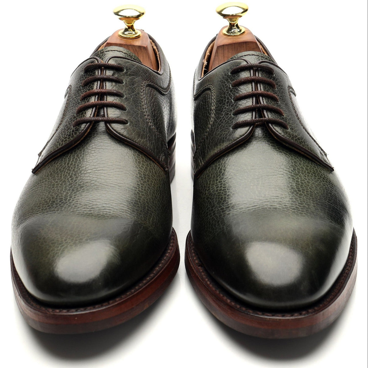 &#39;Skye&#39; Green Grain Leather Derby UK 7.5 F