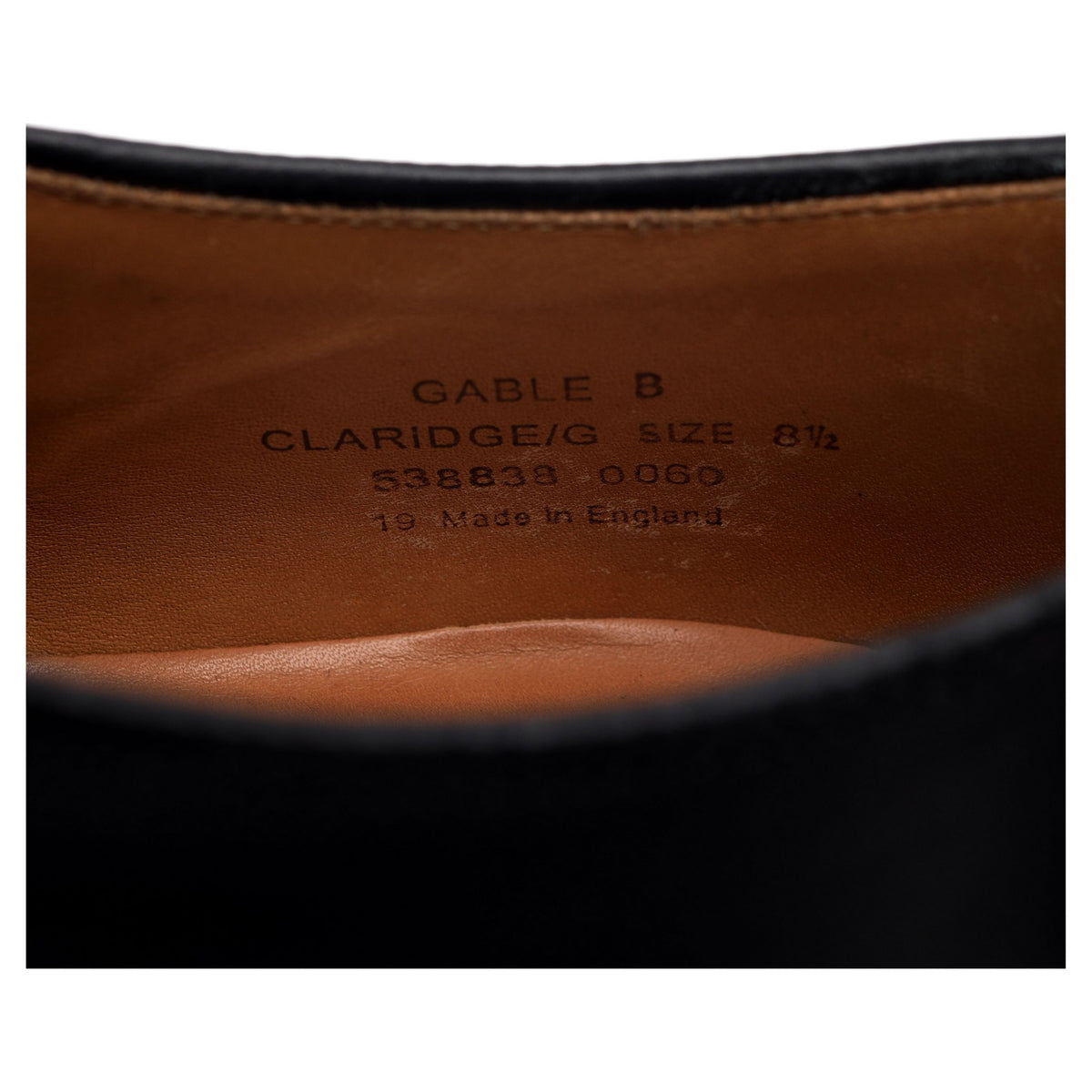 &#39;Gable&#39; Black Leather Derby UK 8.5 G