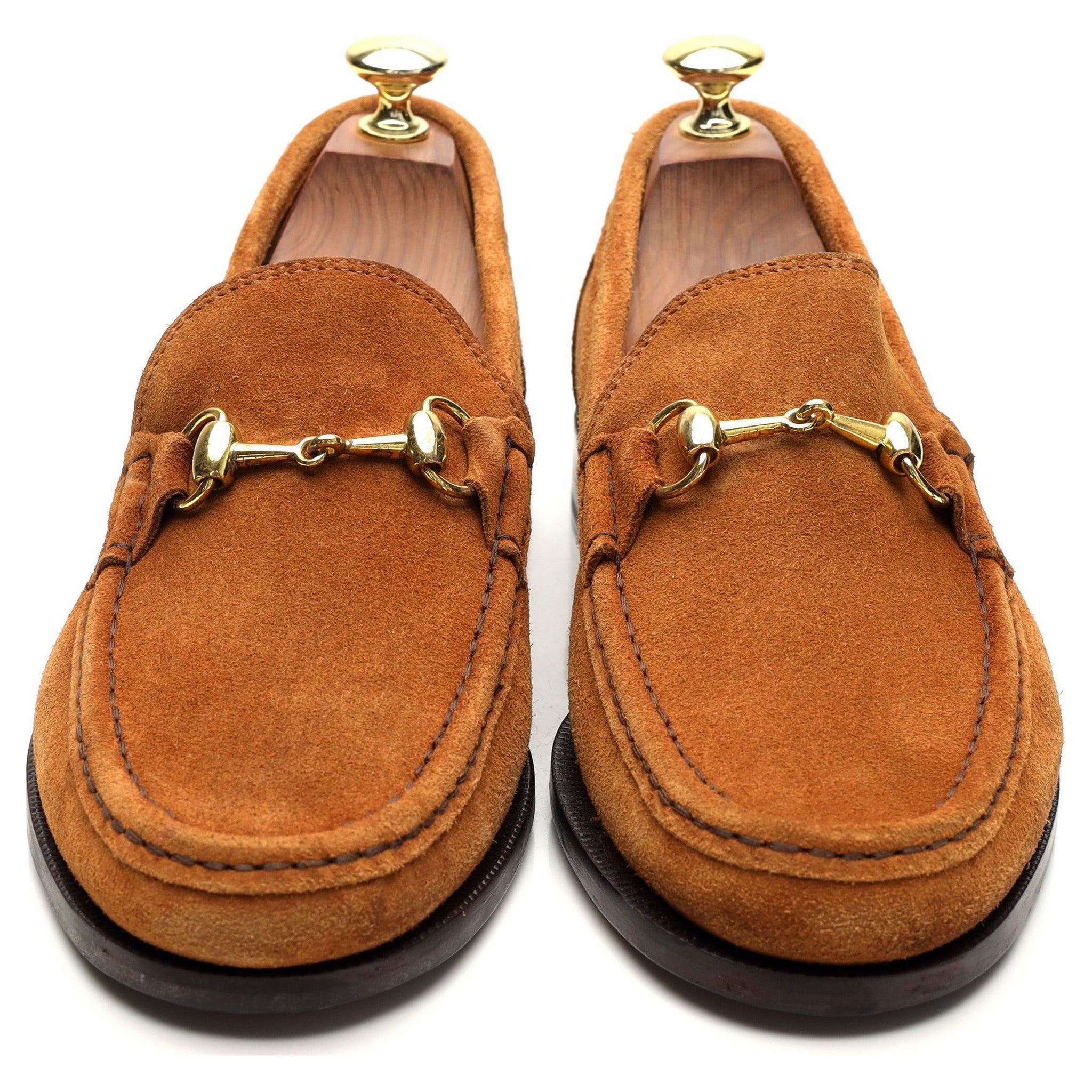 タンブラウン スエード ホースビット ローファー UK 7.5 EU 41.5