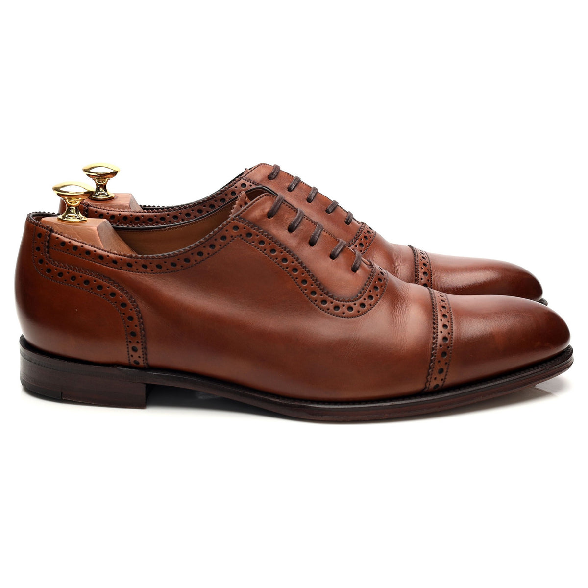 1880 Export Grade &#39;Trinity&#39; Brown Leather Oxford Brogues UK 9.5 F