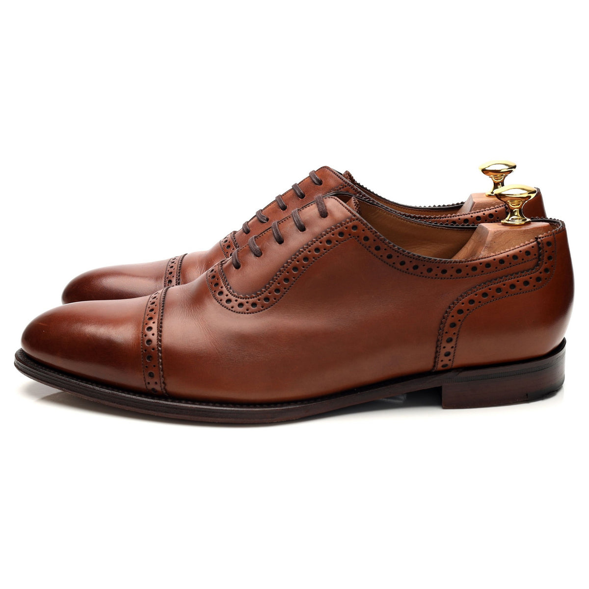 1880 Export Grade &#39;Trinity&#39; Brown Leather Oxford Brogues UK 9.5 F
