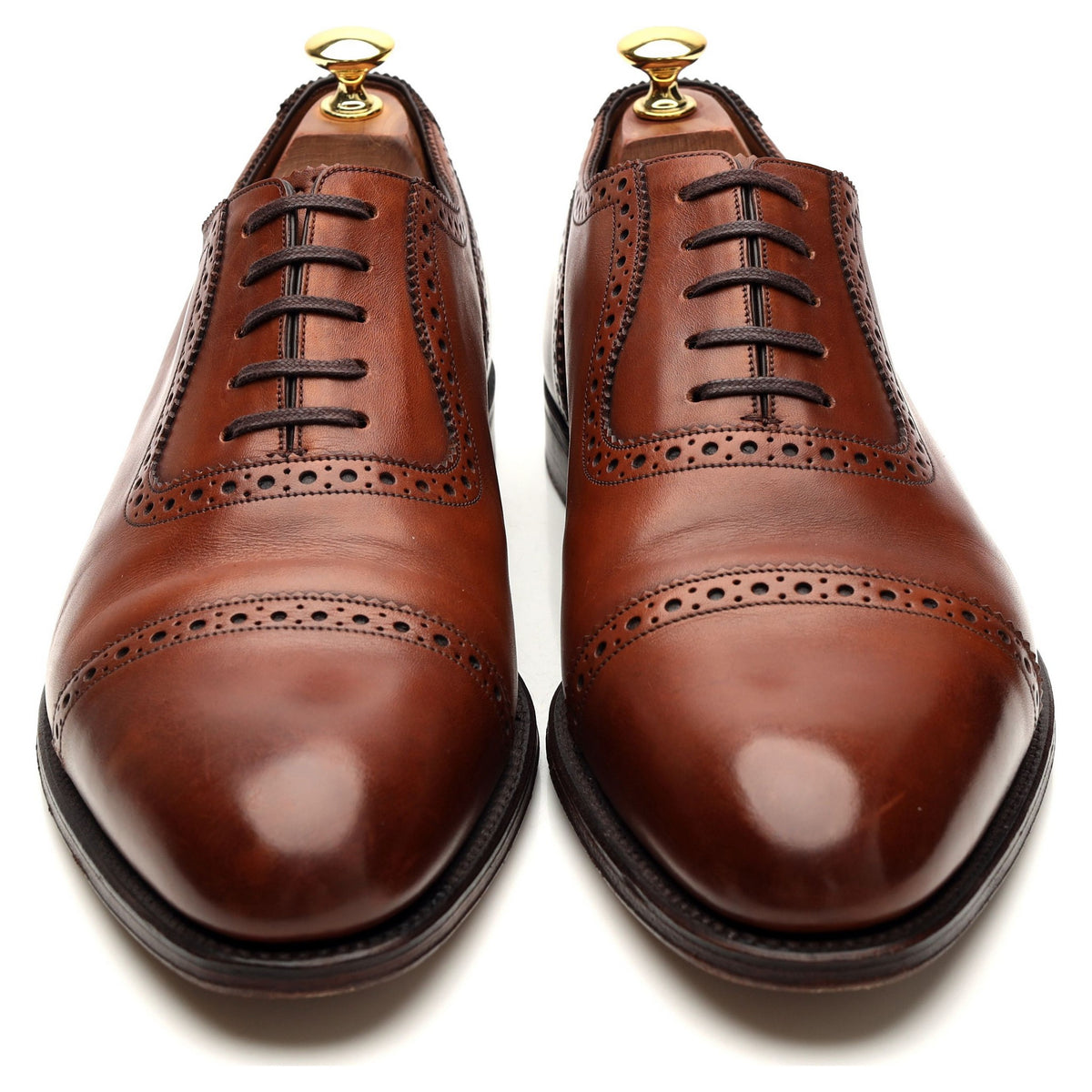 1880 Export Grade &#39;Trinity&#39; Brown Leather Oxford Brogues UK 9.5 F