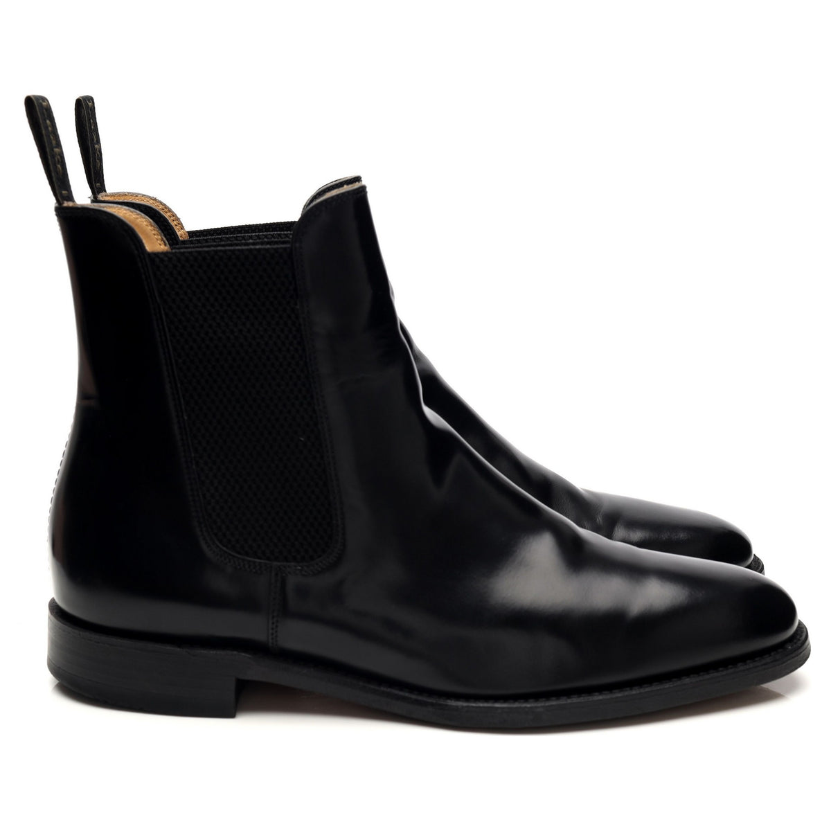 &#39;290&#39; Black Leather Chelsea Boots UK 8.5 F