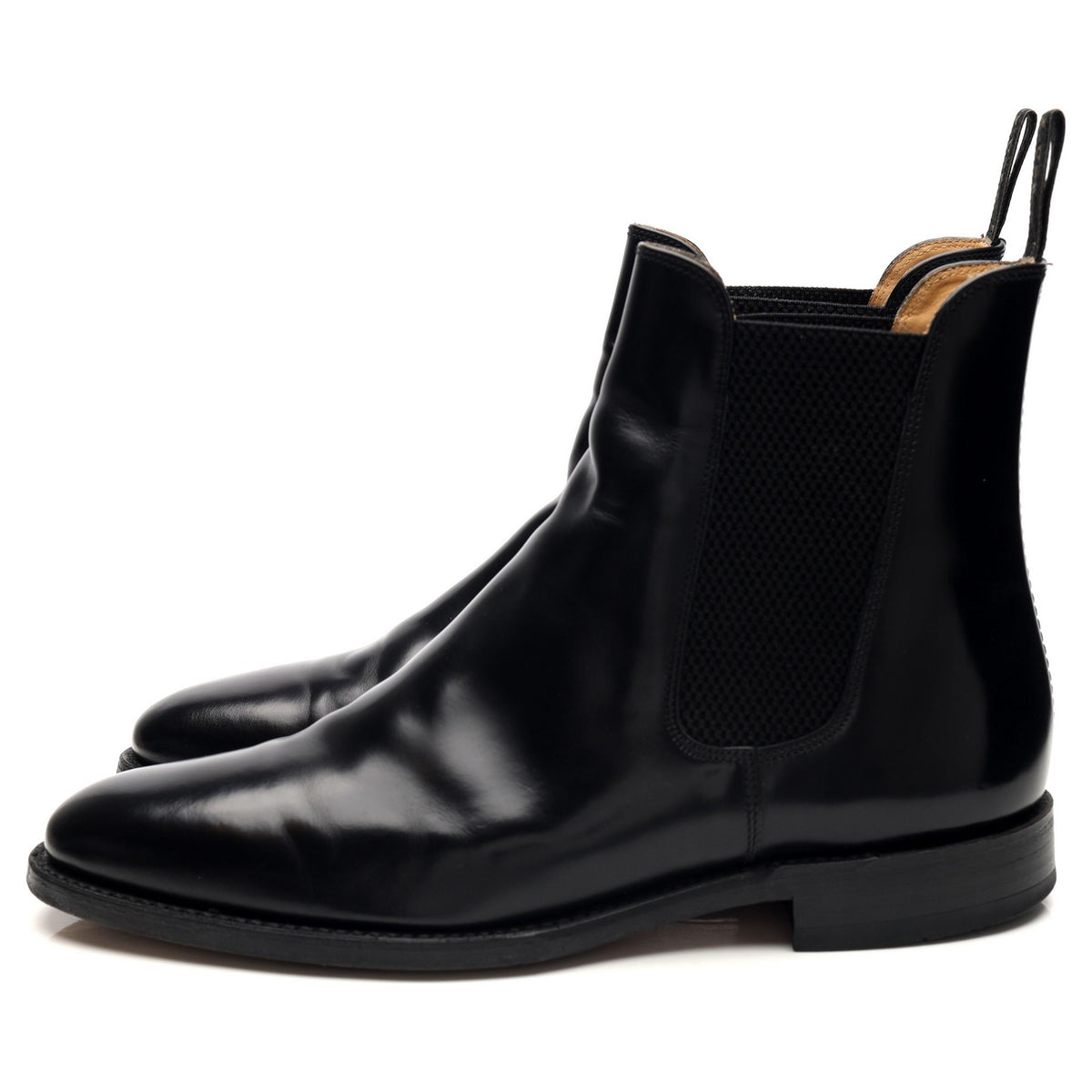 &#39;290&#39; Black Leather Chelsea Boots UK 8.5 F
