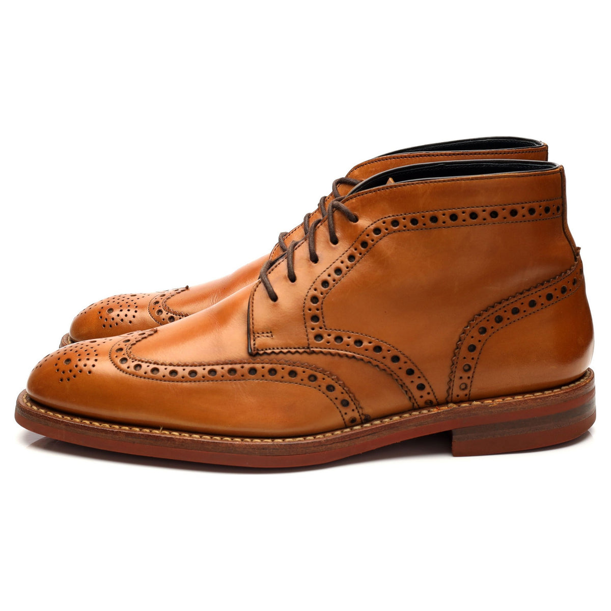 &#39;Reading&#39; Tan Brown Leather Brogue Chukka Boot UK 8 F