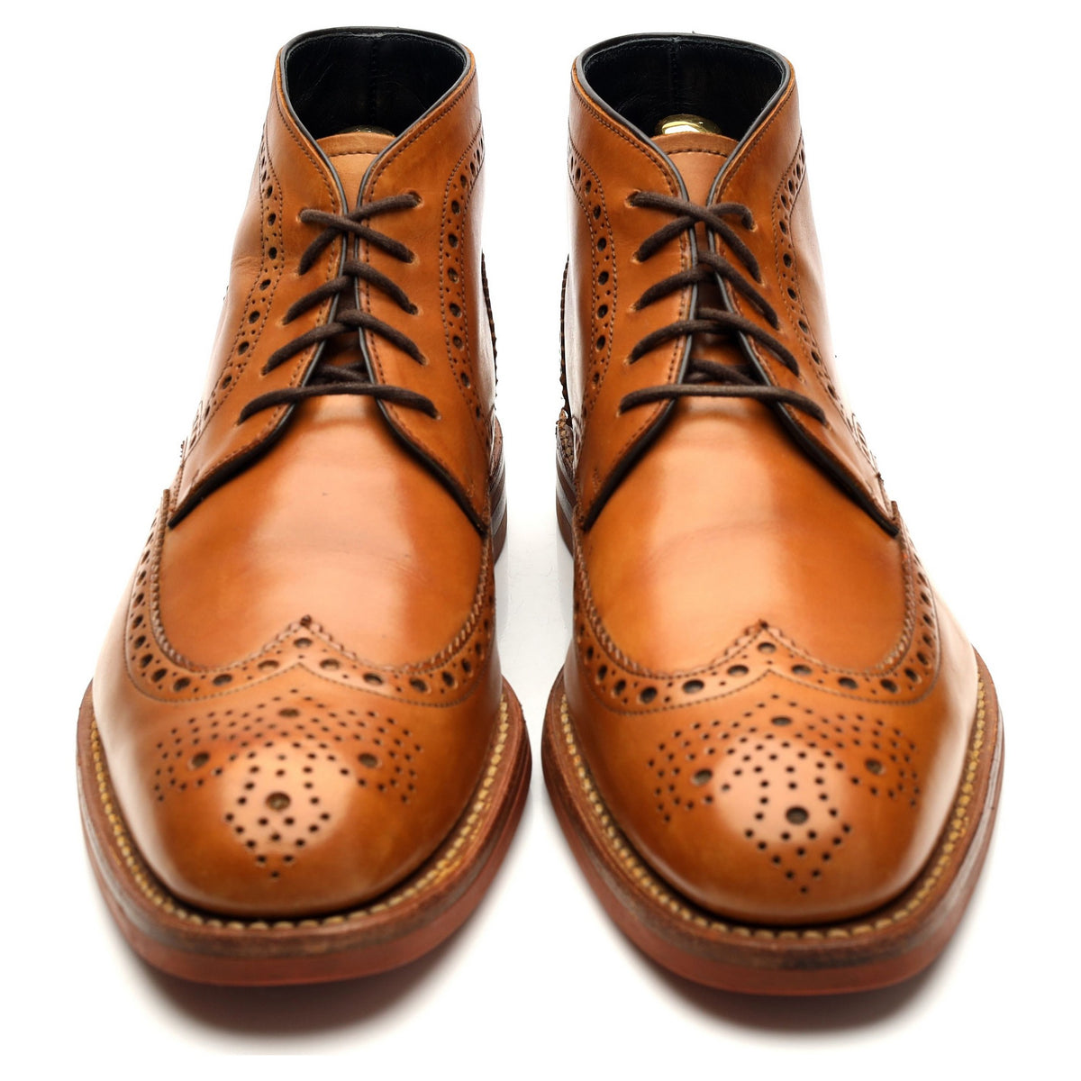 &#39;Reading&#39; Tan Brown Leather Brogue Chukka Boot UK 8 F