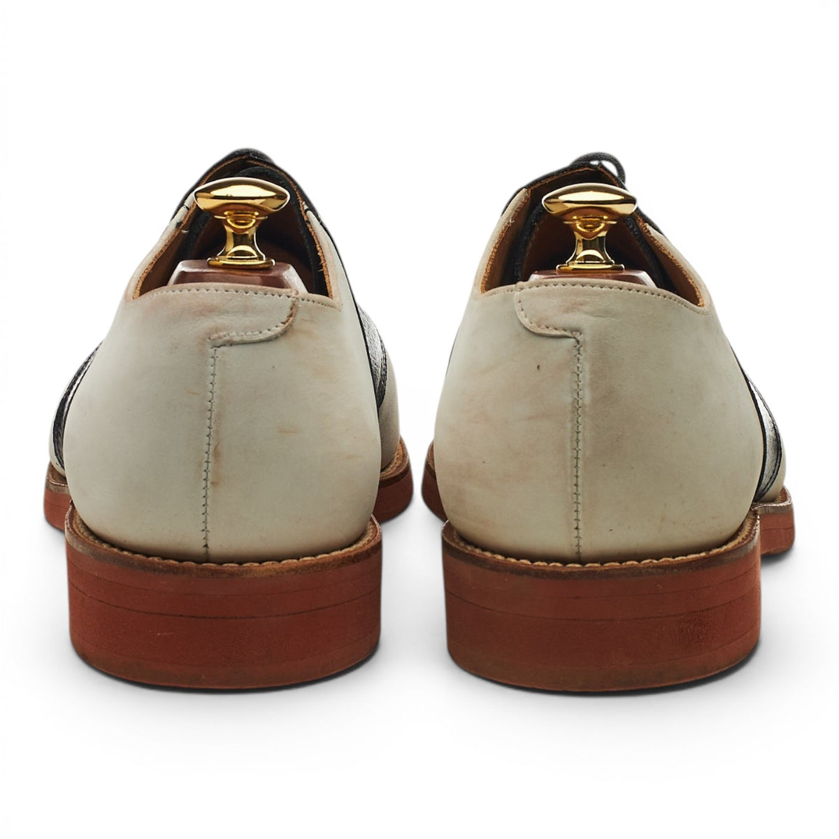 'Lulworth' White Nubuck / Navy Blue Grain Leather Saddle Oxford UK 9.5 E