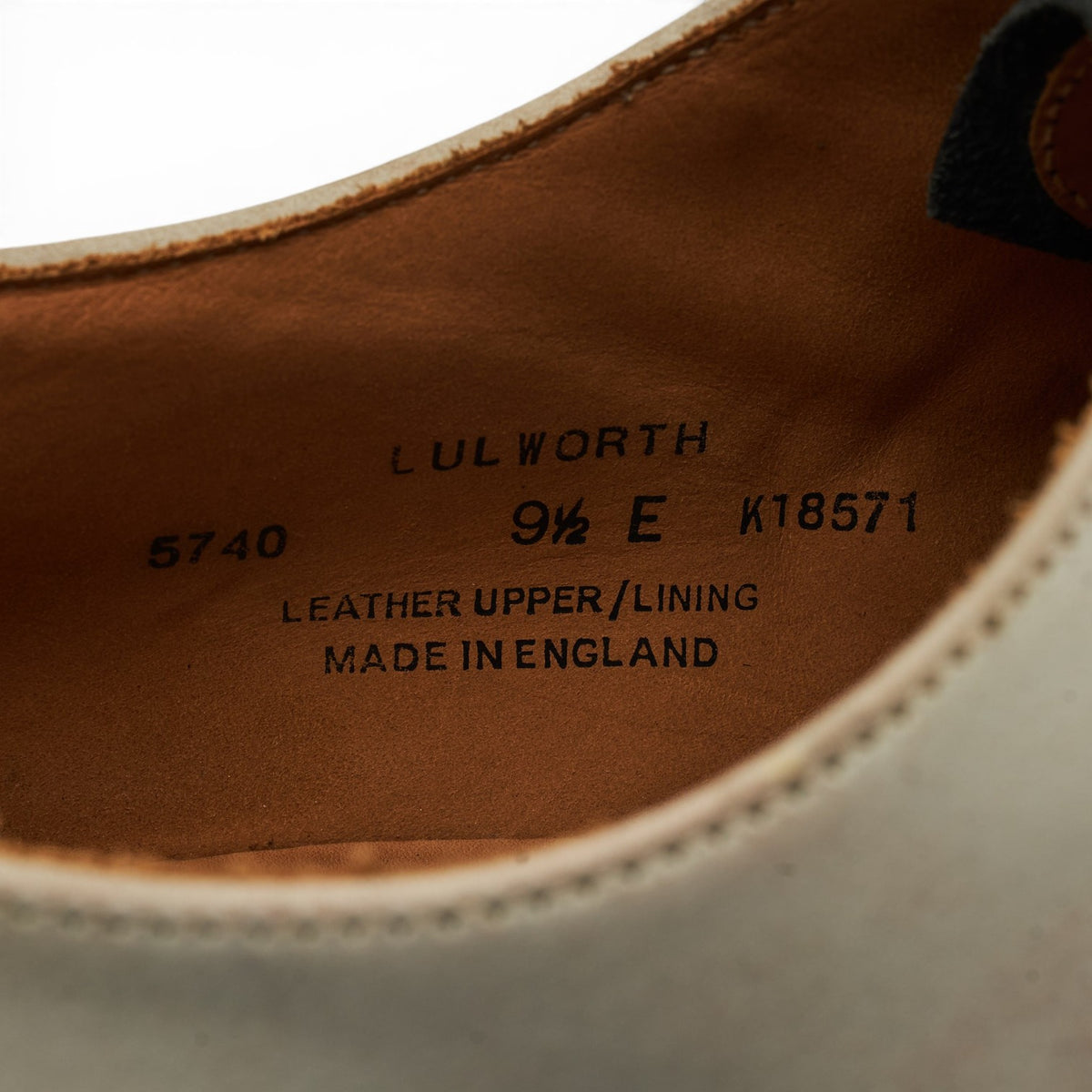 'Lulworth' White Nubuck / Navy Blue Grain Leather Saddle Oxford UK 9.5 E