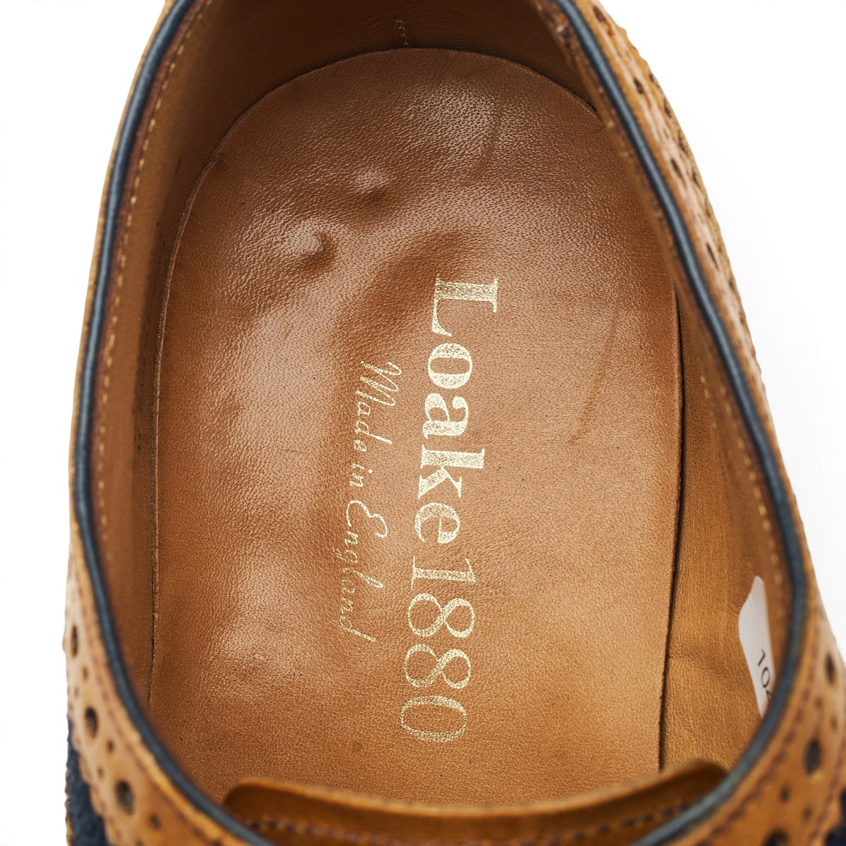 1880 'Tarantula' Tan Brown Leather Navy Suede Two Tone Oxford Brogues UK 6 F