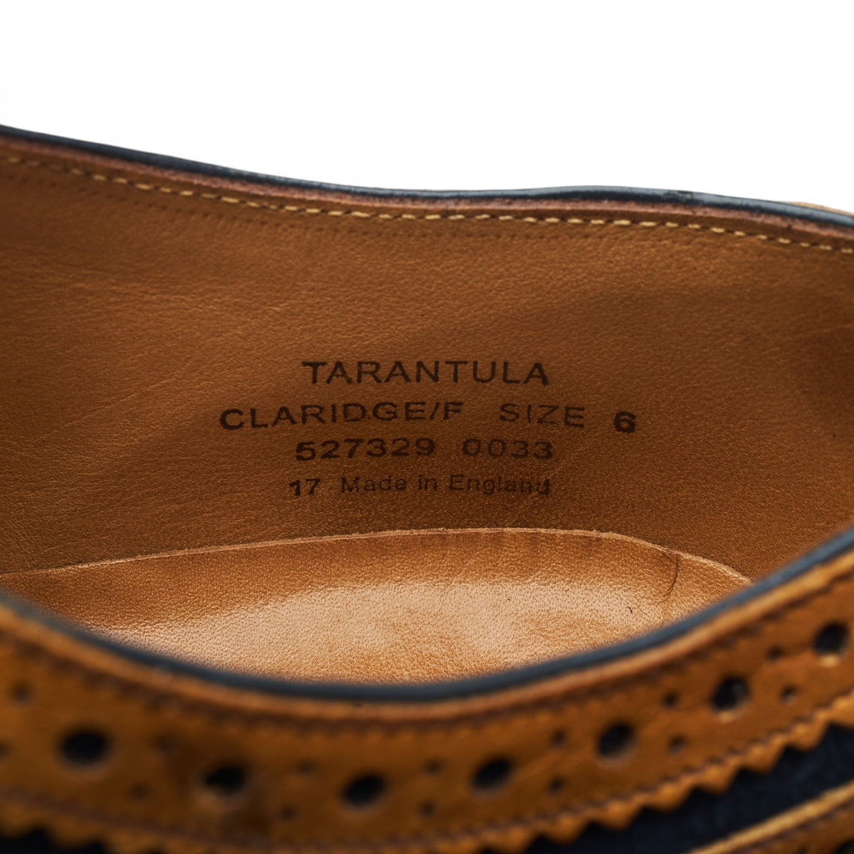 1880 'Tarantula' Tan Brown Leather Navy Suede Two Tone Oxford Brogues UK 6 F