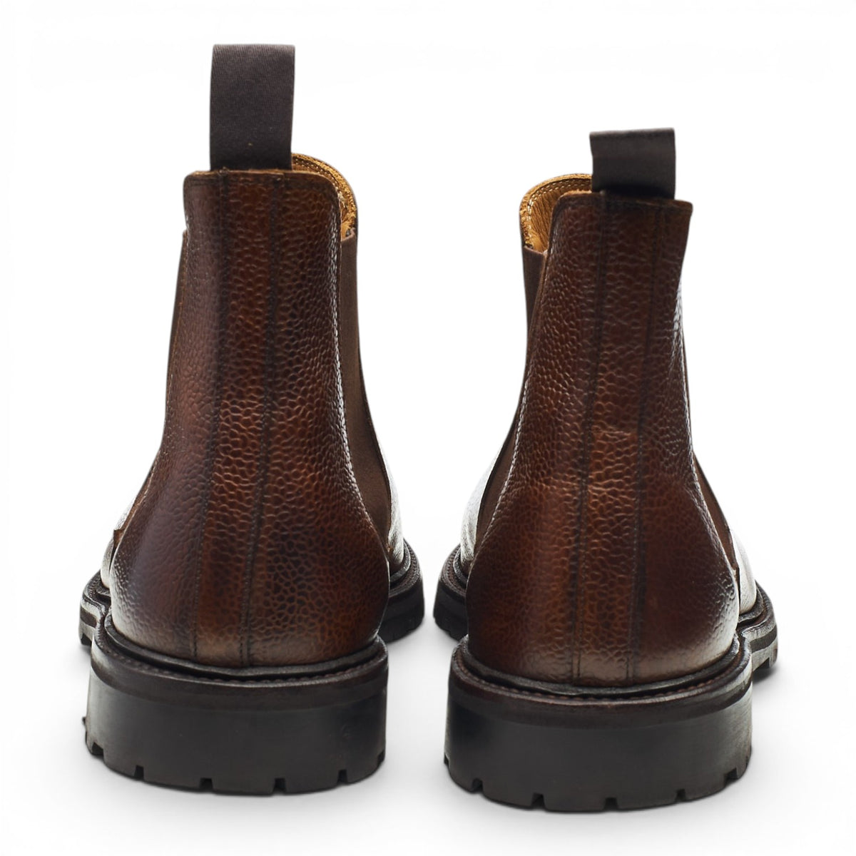 'Chelsea 11' Brown Grain Leather Chelsea Boots UK 9.5 E