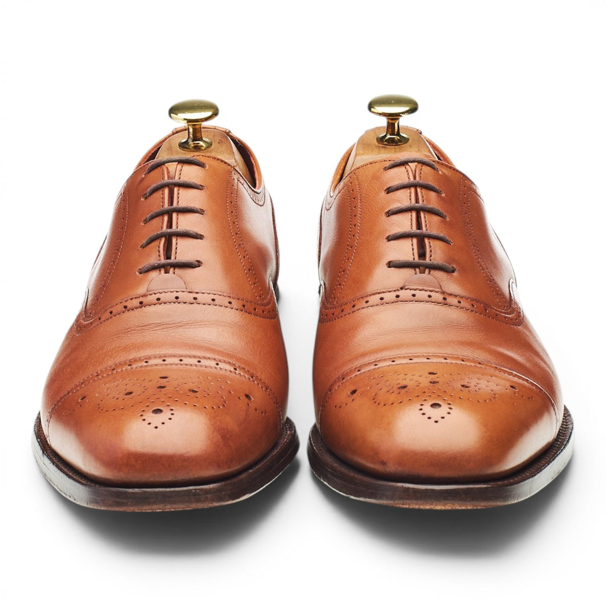 Tan Brown Leather Oxford Brogues UK 8 F