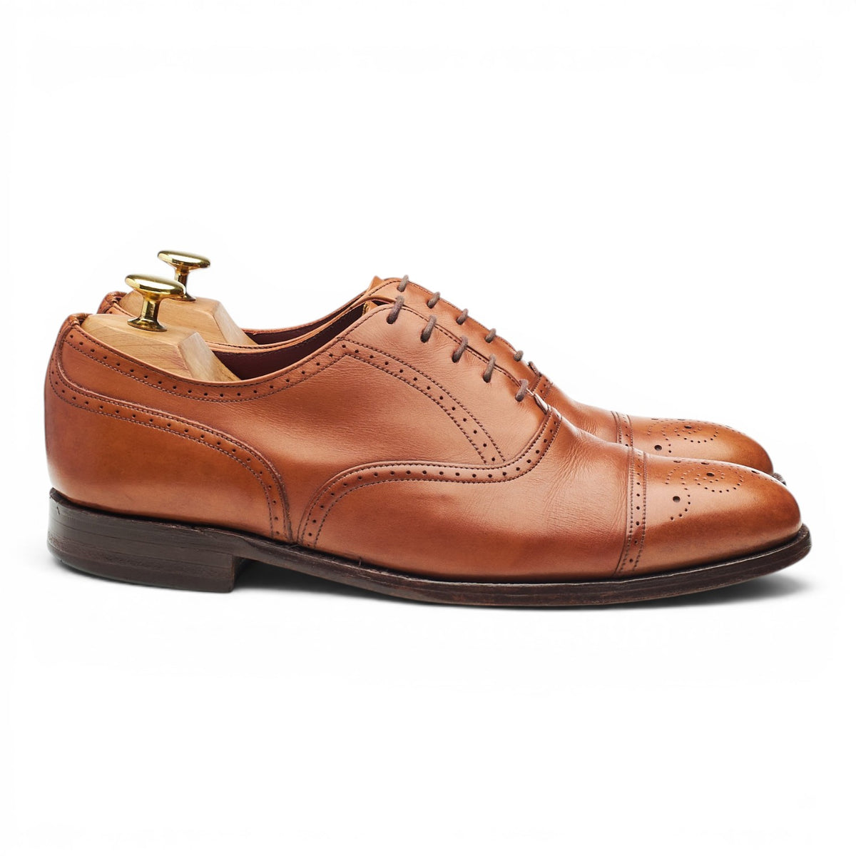 Tan Brown Leather Oxford Brogues UK 8 F