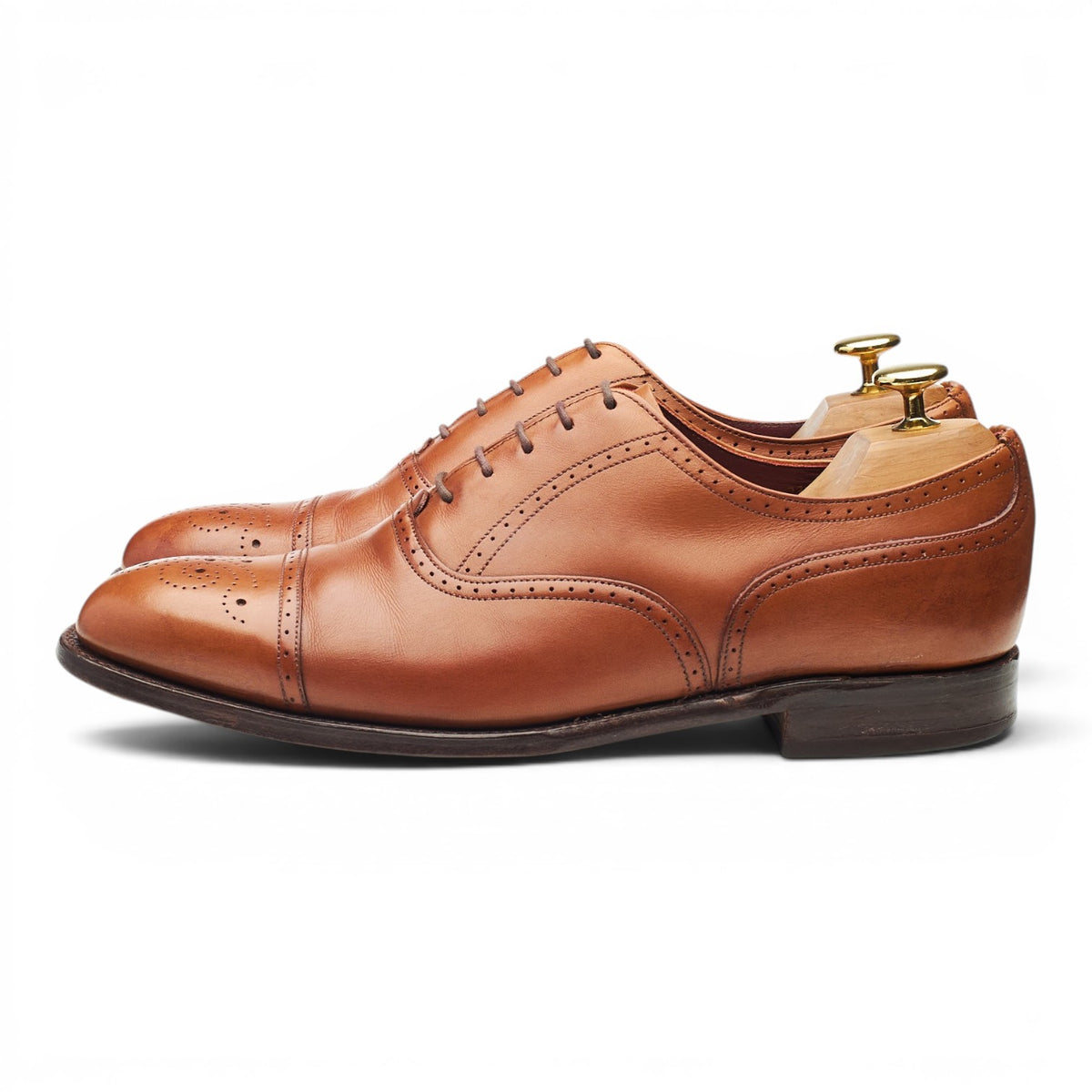 Tan Brown Leather Oxford Brogues UK 8 F